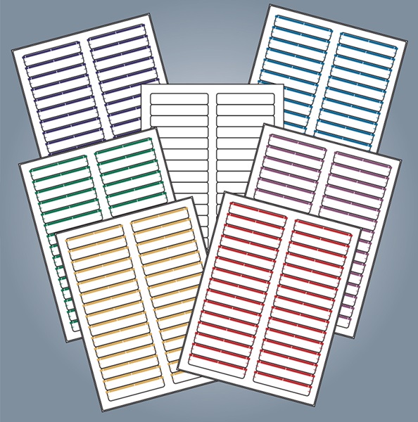 Tabbies Color Coded Laser/Inkjet File Folder Labels - White - 3-7/16" W x 2/3" H - Pack of 750 Labels