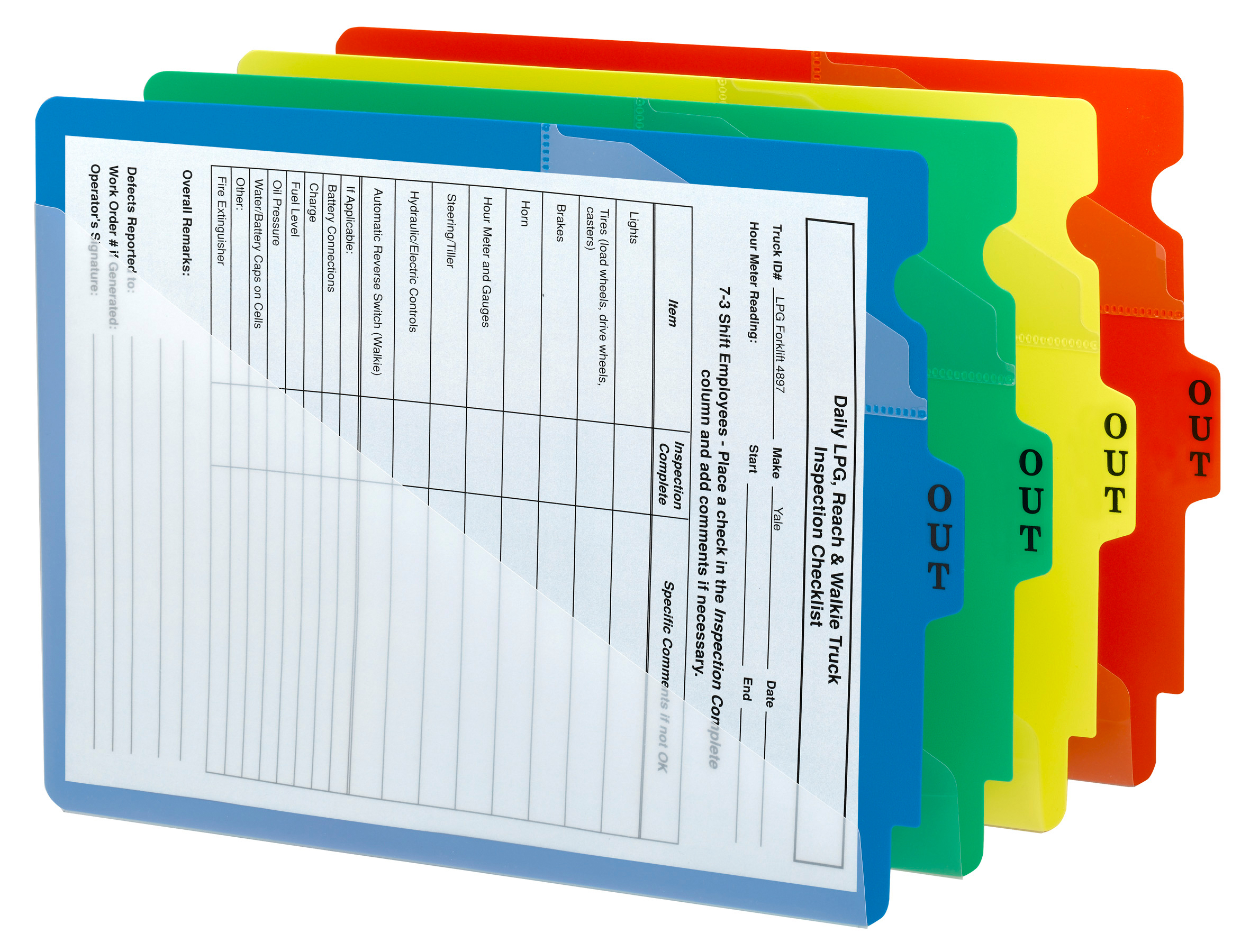 Smead 61960  End Tab Poly Out Guide, Two-Pocket Style, Center Position Tab, Extra Wide Letter Size, Red, 50 per Box (61960)