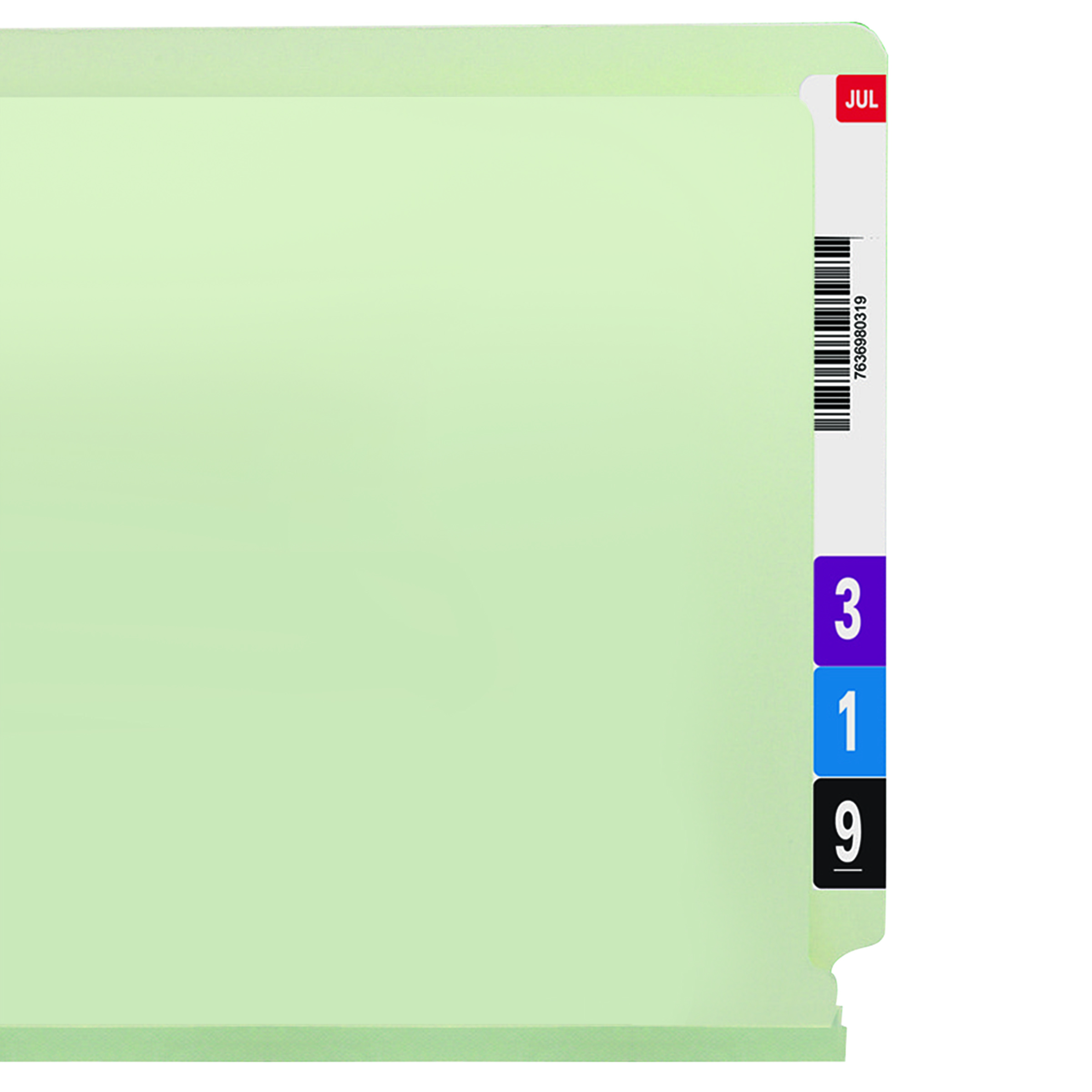 Smead 37715  End Tab Pressboard Fastener Folder with SafeSHIELD Fastener, 2 Fasteners, Legal, Gray/Green (37715) - Total of 125