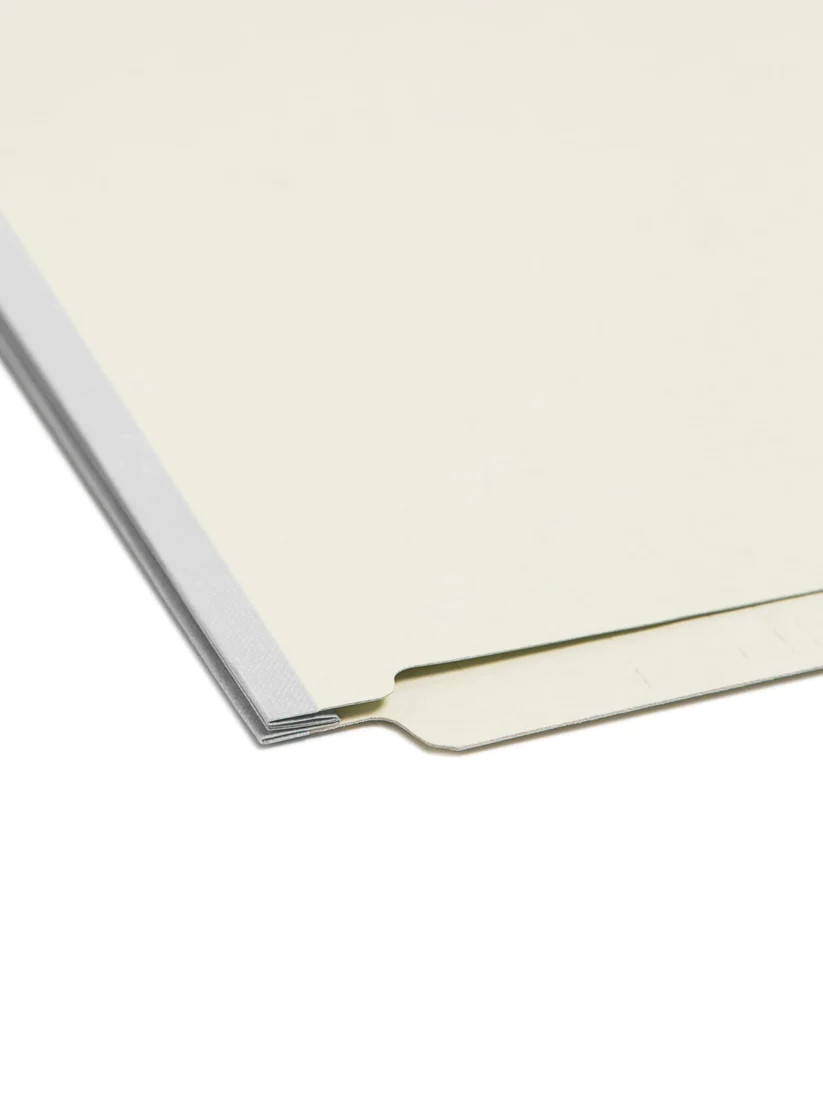 Smead 37705  End Tab Pressboard Fastener Folder with SafeSHIELD Fasteners in Positions 1 & 3, LEGAL Size, Gray/Green - 1" Expansion  - Carton of 125