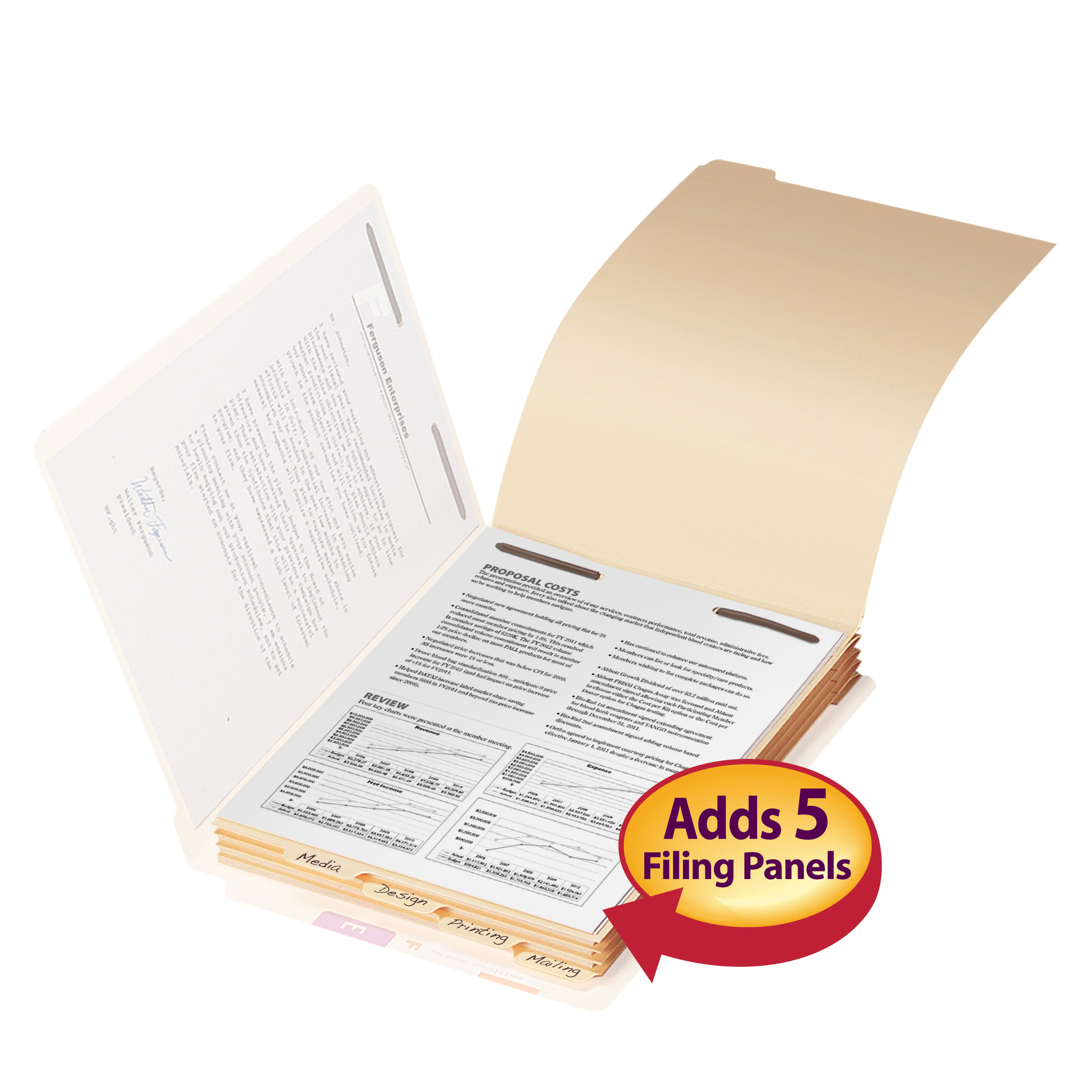 Smead 35600  Folder Divider with Fastener, Bottom 1/5-Cut Tab, Letter Size, Manila, 50 per Pack (35600)