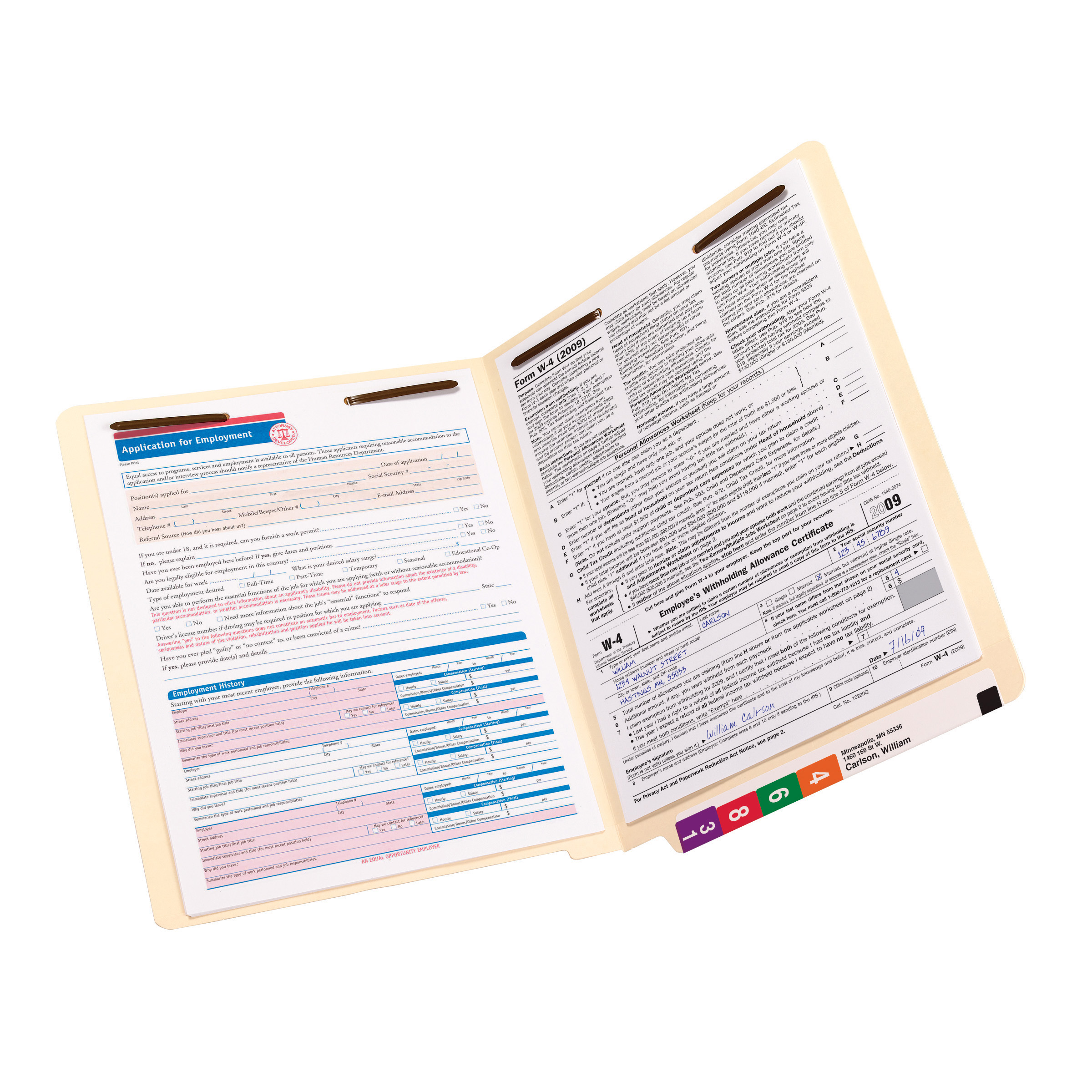 Smead 34115  End Tab Fastener File Folder, Shelf-Master Reinforced Straight-Cut Tab, 2 Fasteners, Letter Size, Manila, Total of 250