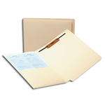 Smead 34100 End Tab Pocket Folder with Fastener in Position 1, Straight-Cut Tab, 1/2 Pocket inside front, Letter Size, 11 Pt. Manila - 50/Carton