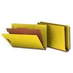 Smead 29789  End Tab Pressboard Classification Folder with SafeSHIELD Fasteners, 2 Dividers, Legal, Yellow (29789)