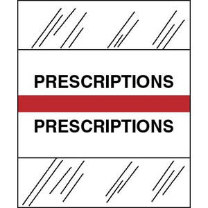 Tabbies 54573 - Patient Chart Index Tabs/Labels - "Prescription" -  Red - 1/2" H x 1-1/4" W - 100/Pack