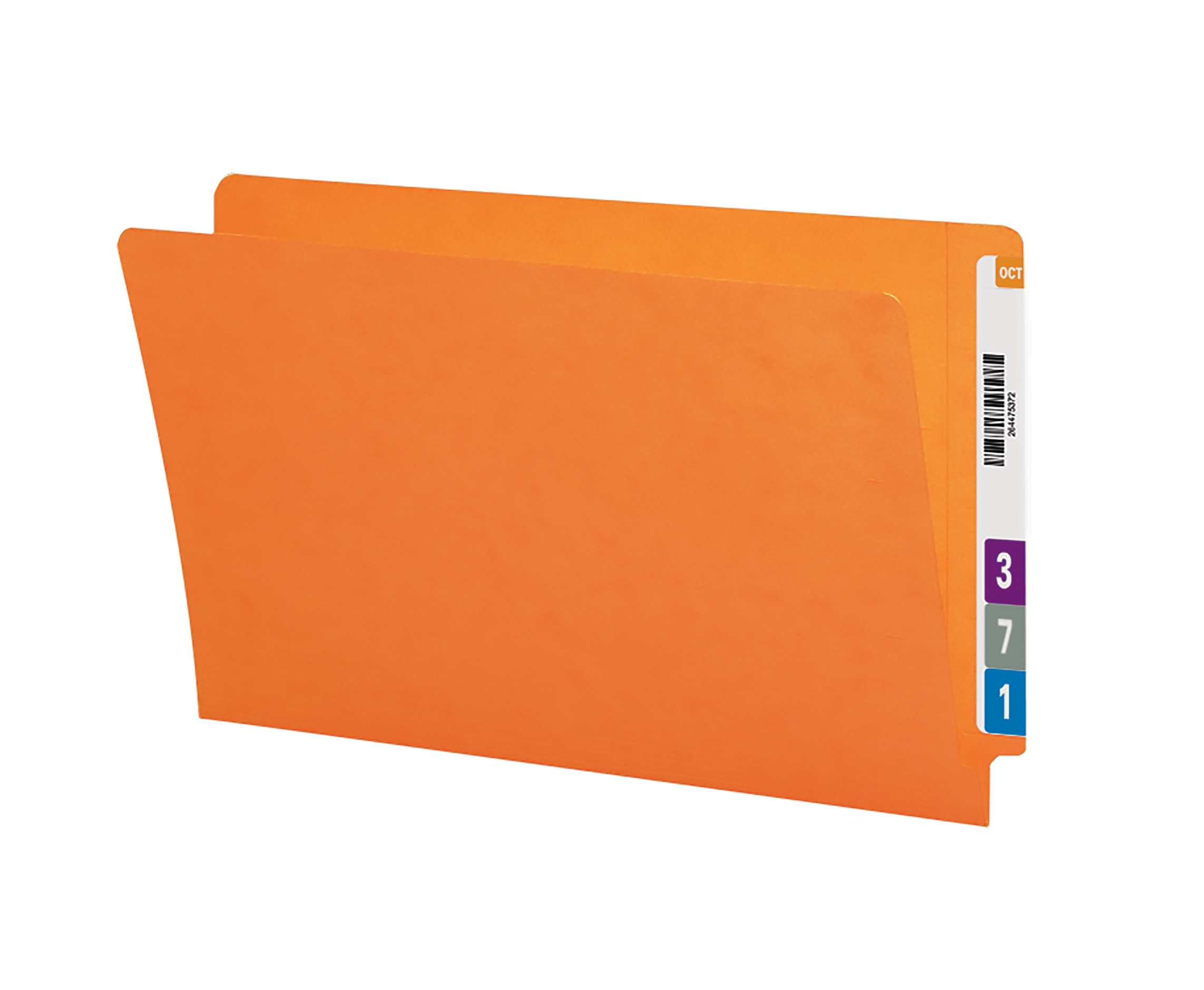 Smead 28510  Colored End Tab File Folder, Shelf-Master Reinforced Straight-Cut Tab, Legal Size, Orange, 100 per Box (28510)