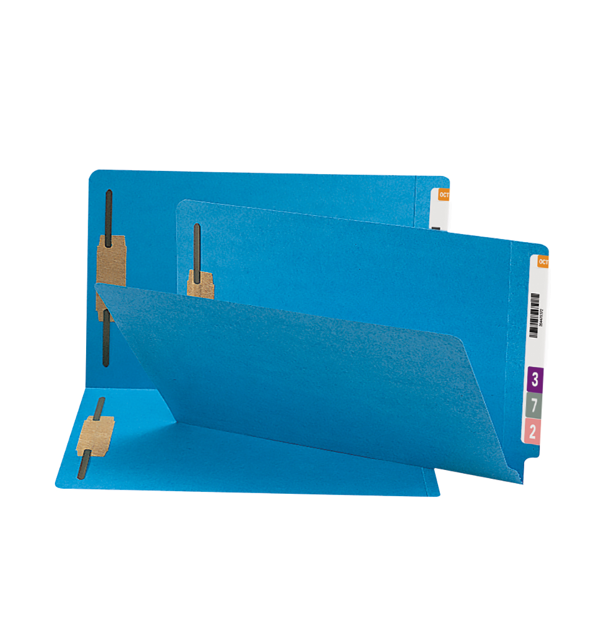 Smead 28040  End Tab Fastener File Folder, Shelf-Master Reinforced Straight-Cut Tab, 2 Fasteners, Legal Size, Blue, 50 per Box (28040)