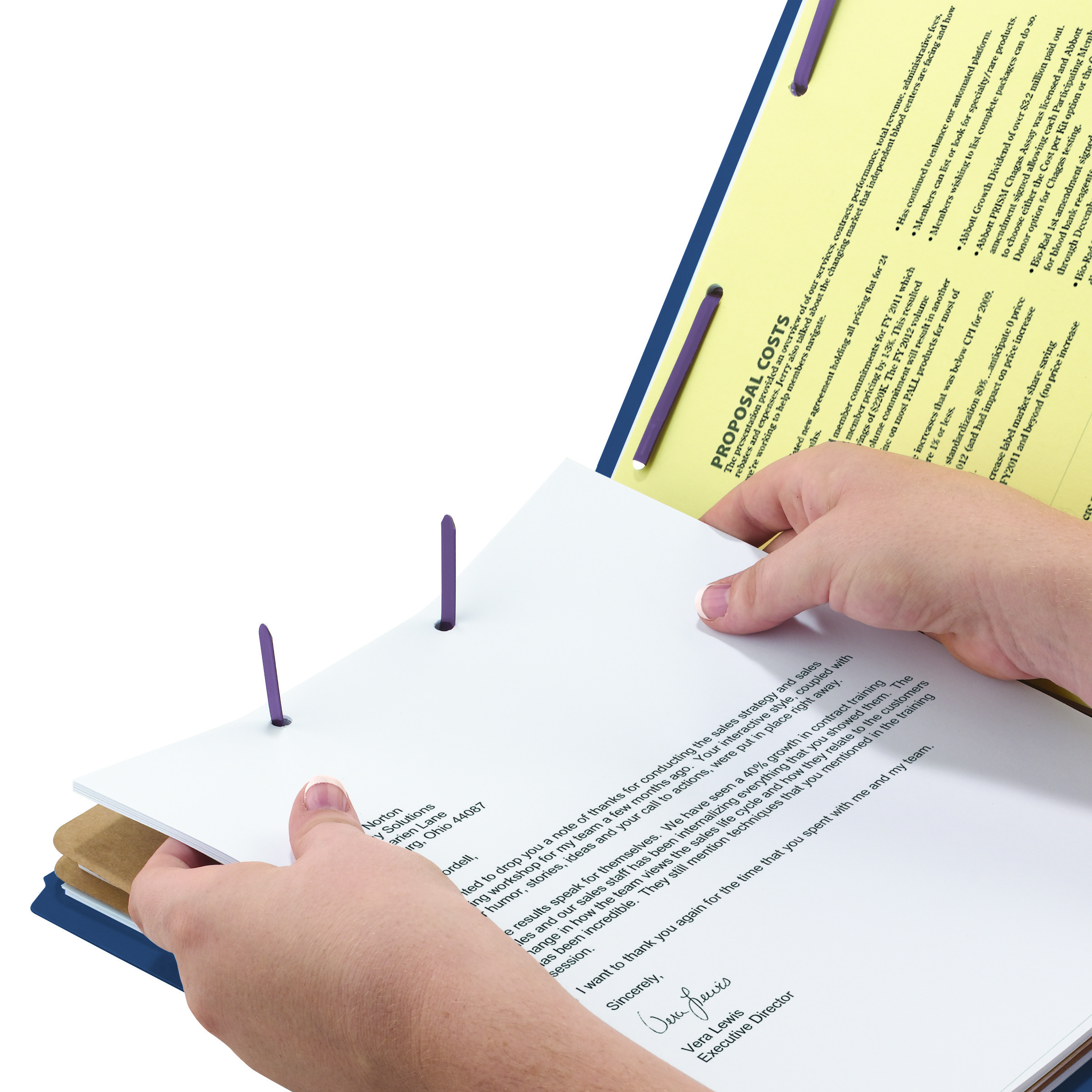 Smead 29784  End Tab Pressboard Classification Folder with SafeSHIELD Fasteners, 2 Dividers, Legal, Dark Blue - 10/Box  (29784)