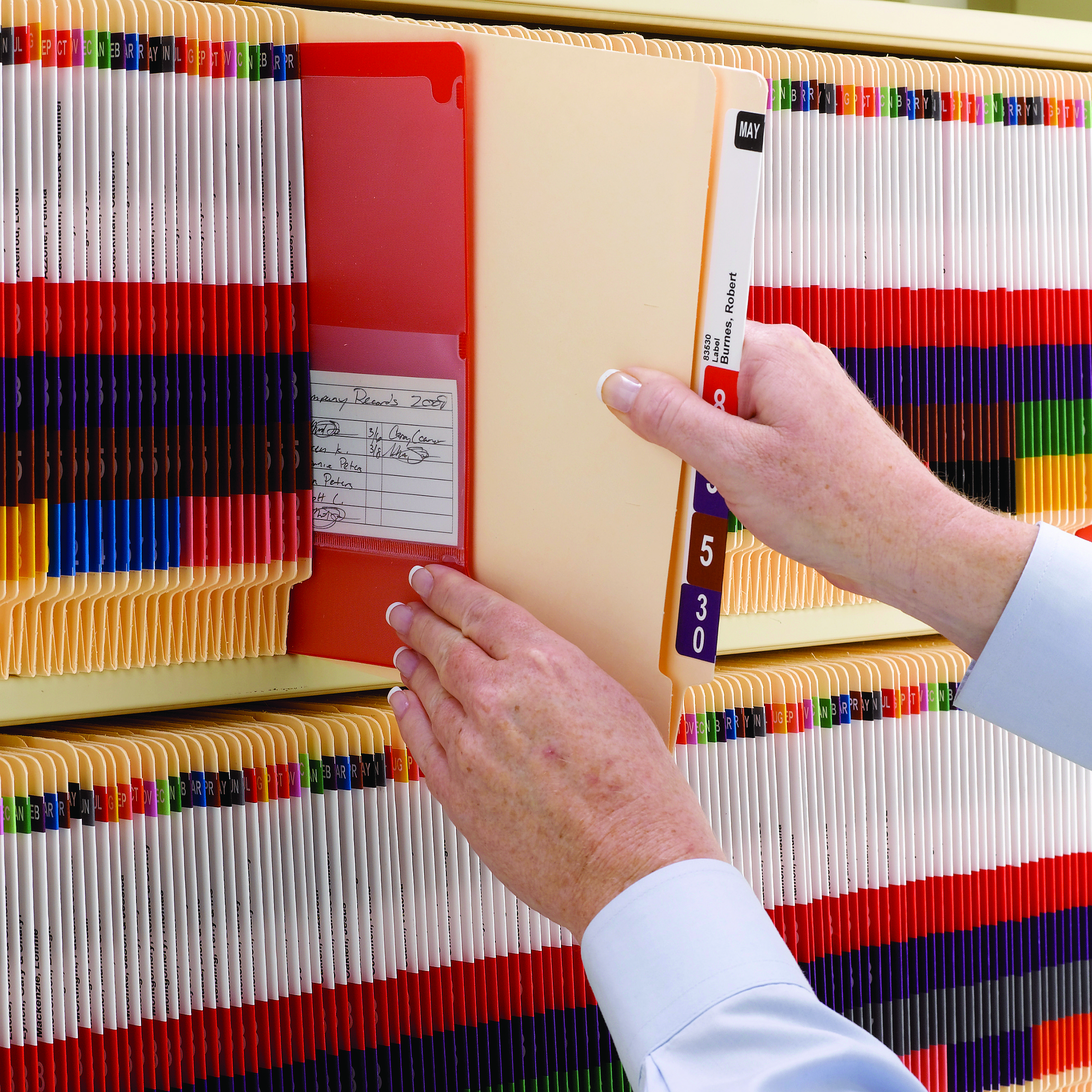 Smead 26835  End Tab Classification File Folder with 2 Dividers -  2" Expansion -  Letter Size - 18 PT. Manila Stock -  Fasteners - 50/Box