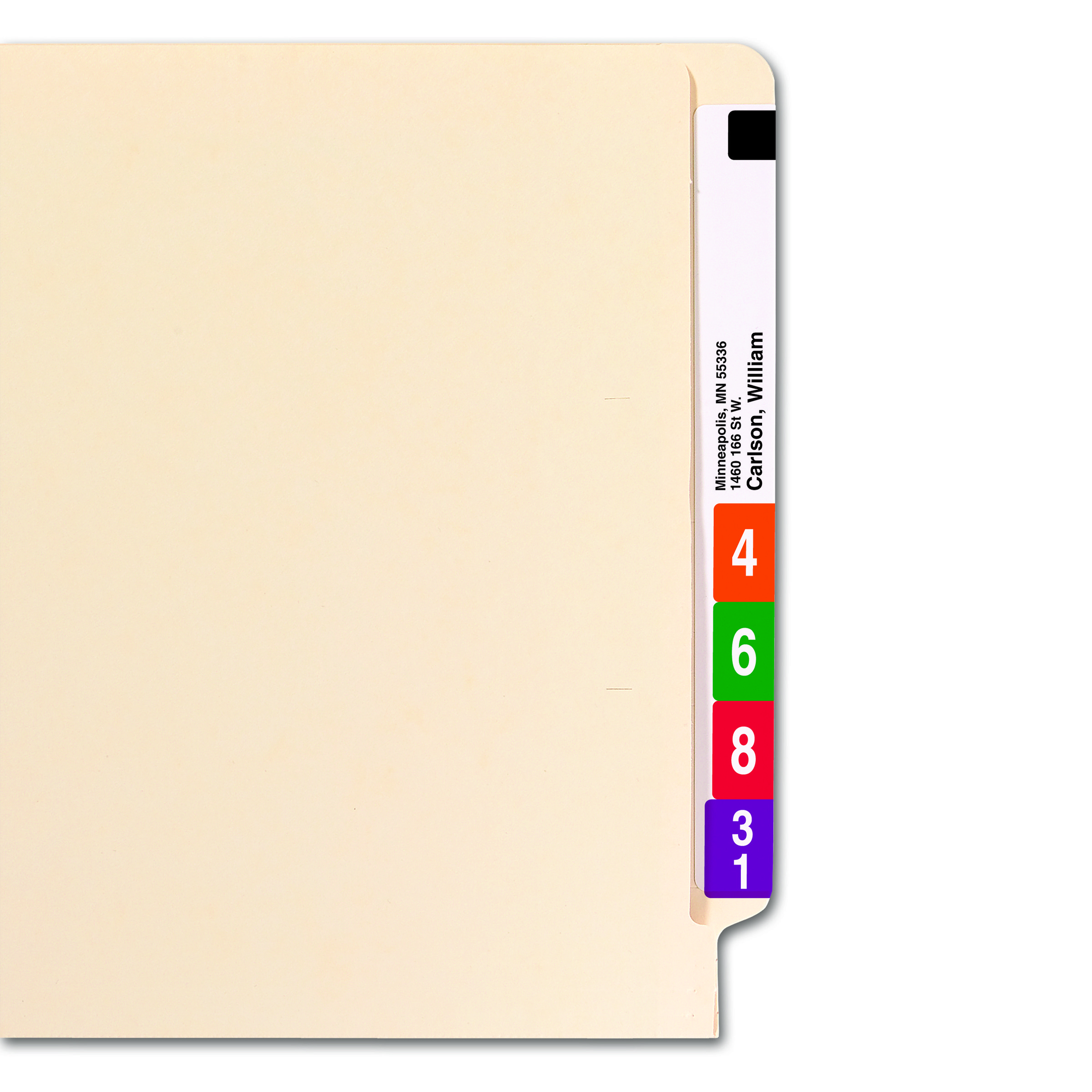 Smead 26835  End Tab Classification File Folder with 2 Dividers -  2" Expansion -  Letter Size - 18 PT. Manila Stock -  Fasteners - 50/Box