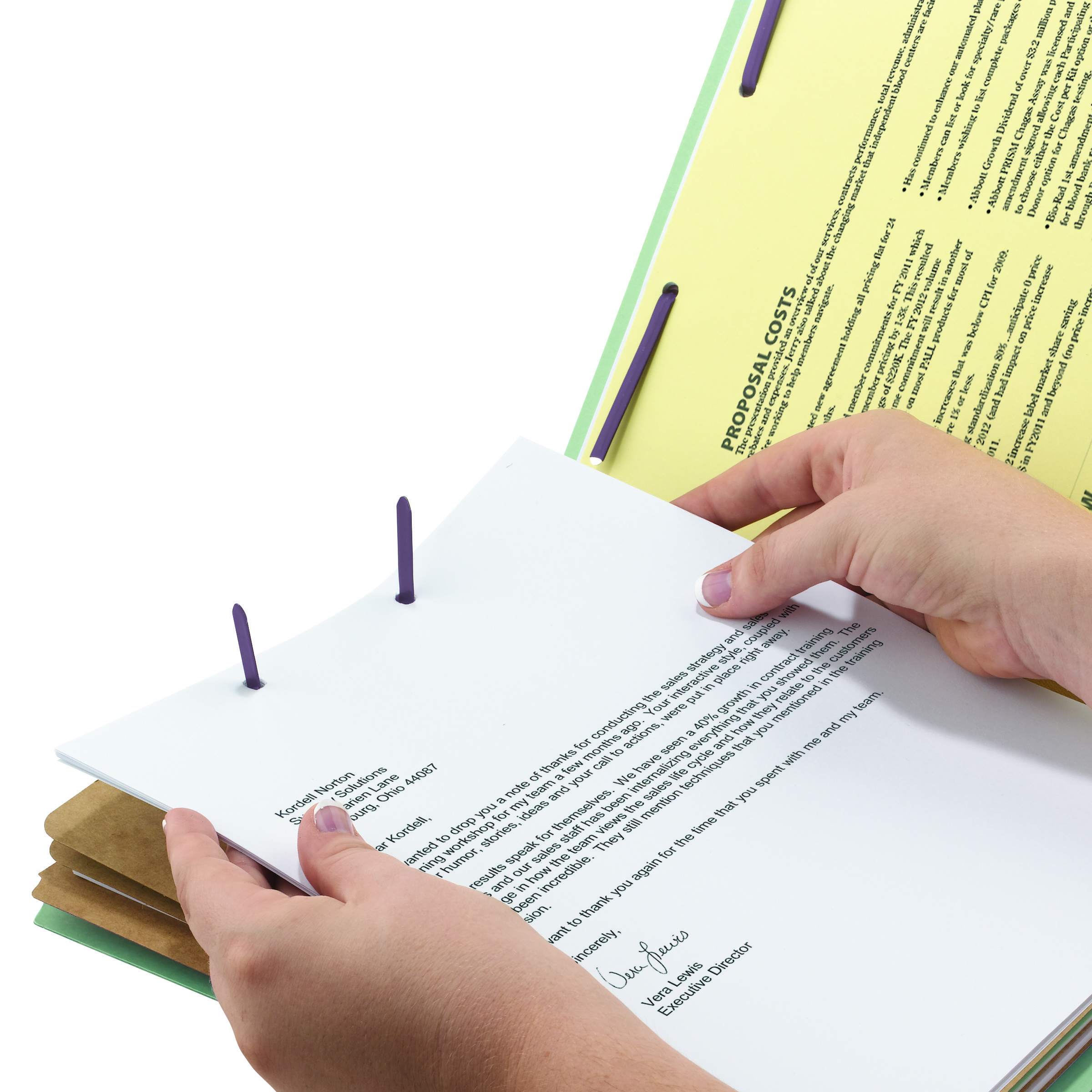 Smead 26820  End Tab Pressboard Classification Folder with SafeSHIELD Fasteners, 3 Dividers, Gray/Green (26820) - Total of 50