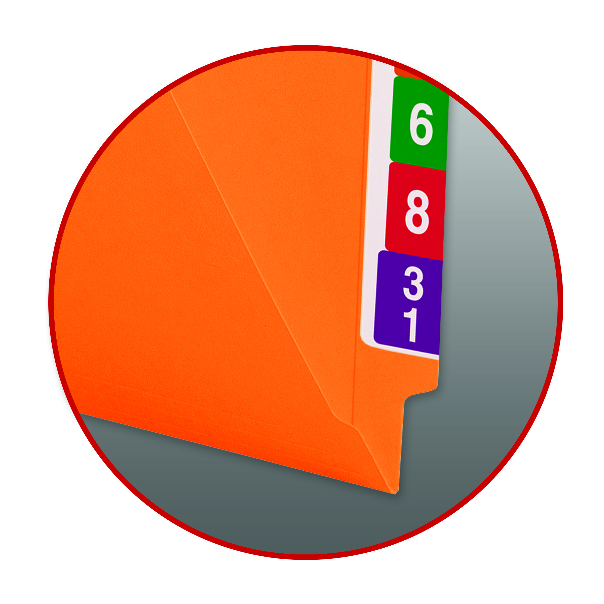 Smead Colored End Tab File Folder, Shelf-Master Reinforced Straight-Cut Tab, Letter Size, Orange, 100 per Box (25510)
