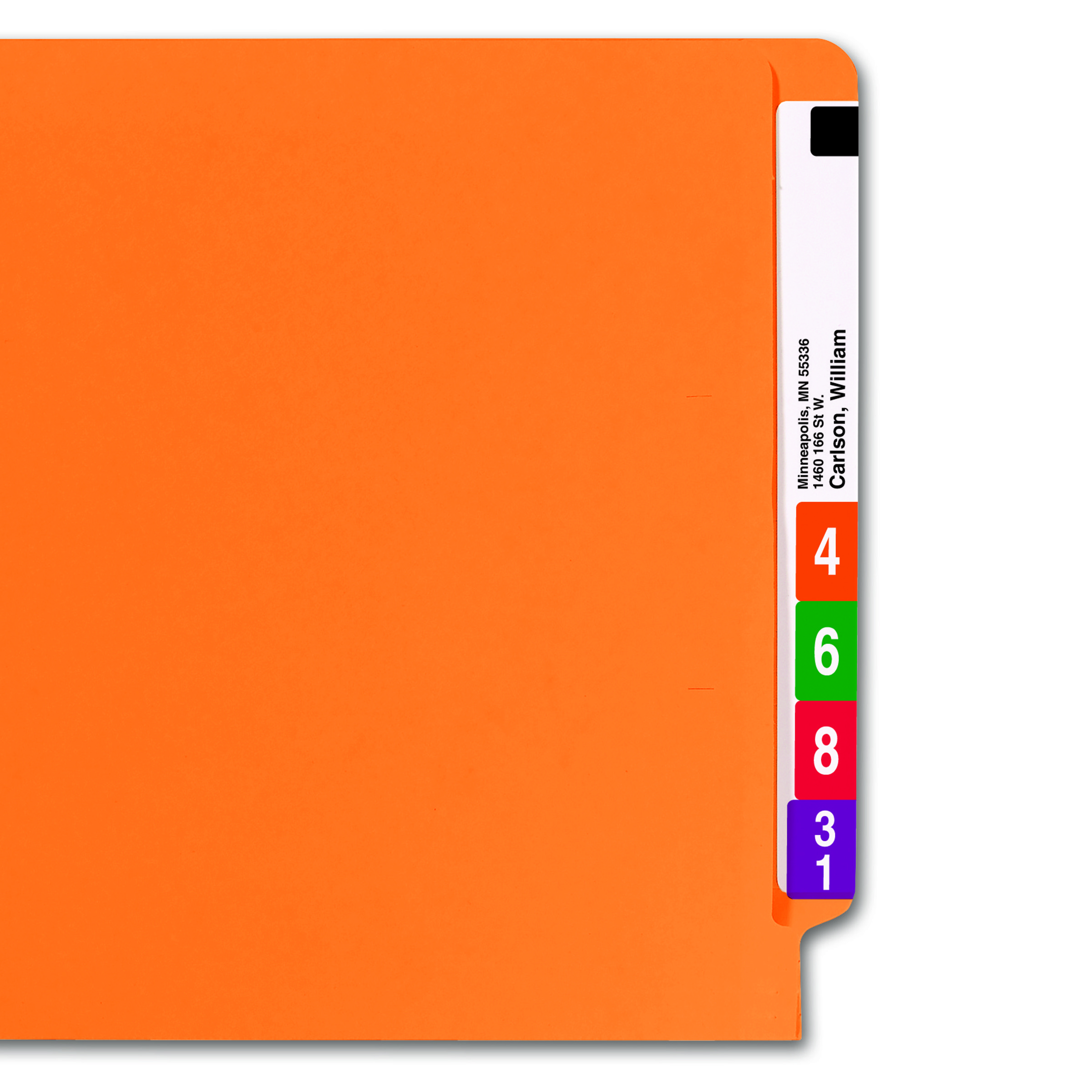 Smead Colored End Tab File Folder, Shelf-Master Reinforced Straight-Cut Tab, Letter Size, Orange, 100 per Box (25510)