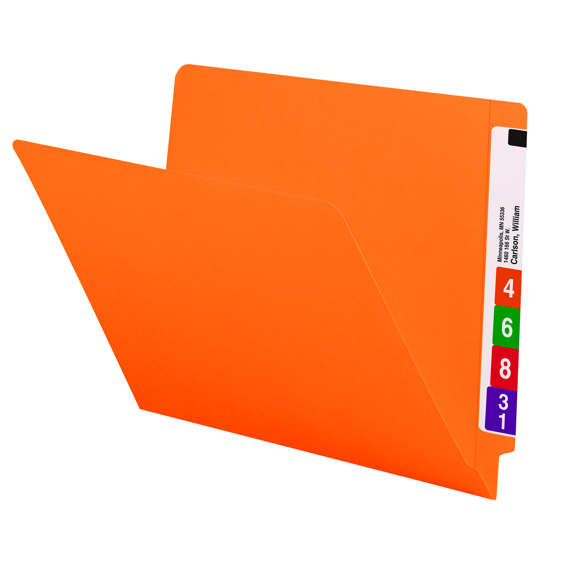 Smead 25510  Colored End Tab File Folder, Shelf-Master Reinforced Straight-Cut Tab, Letter Size, Orange, 100 per Box (25510)