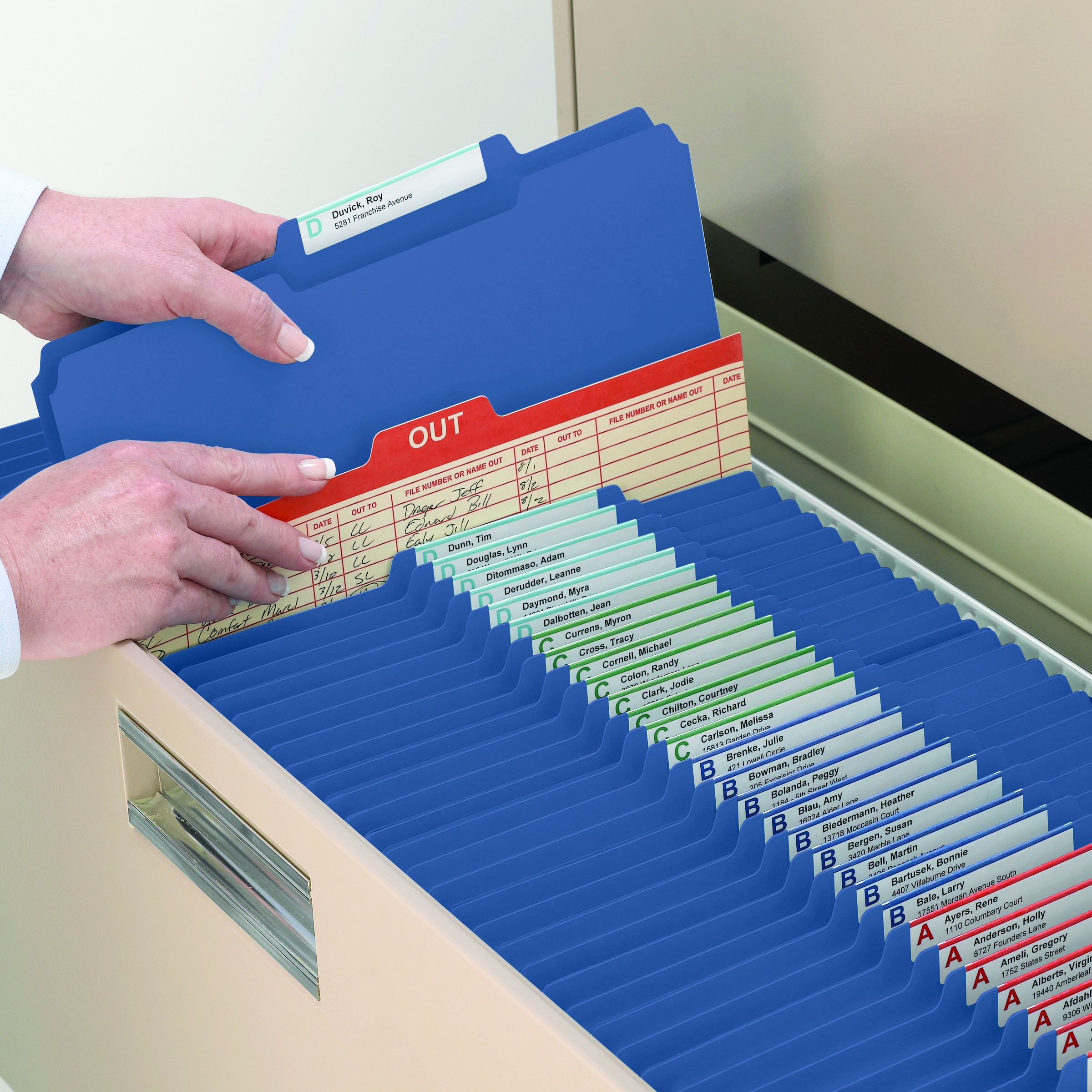 Smead 21541  Pressboard File Folder, 1/3-Cut Tab, 1" Expansion, Letter Size, Dark Blue, 25 per Box (21541)