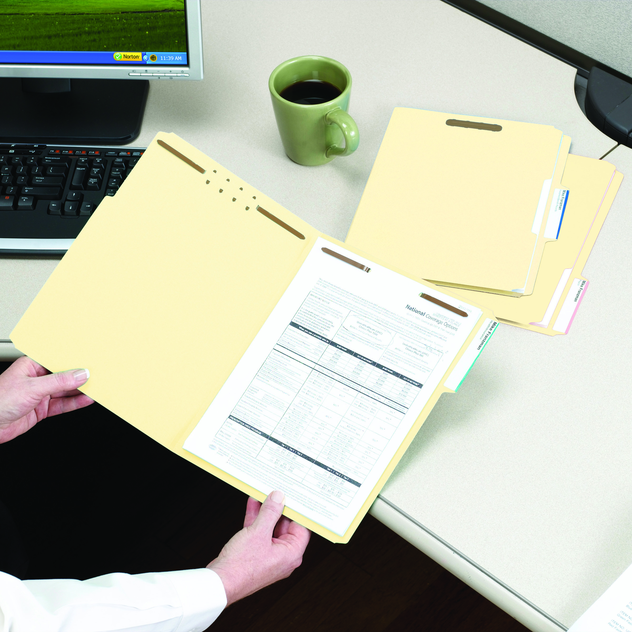 Smead Fastener File Folders, 2 Fasteners, Reinforced 1/3-Cut Tab Right Position, Legal Size, Manila, 50 per Box (19538)