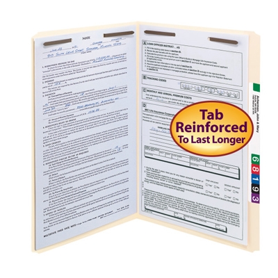 Smead Fastener File Folder, 2 Fasteners, Straight-Cut  Top Tab, Legal Size, Manila, Carton of 250  (19513)