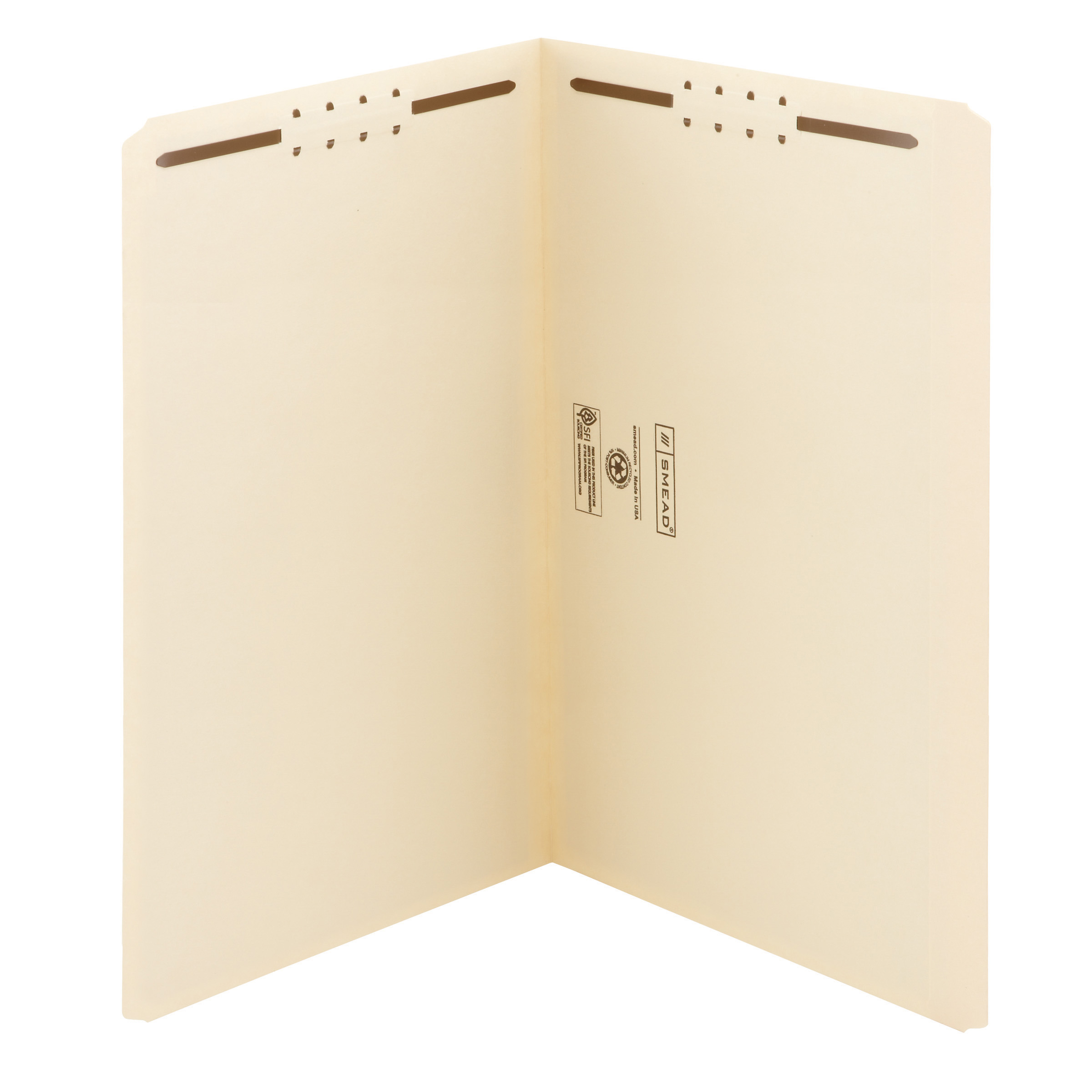 Smead 19513  Fastener File Folder, 2 Fasteners, Straight-Cut  Top Tab, Legal Size, Manila, Total of  250