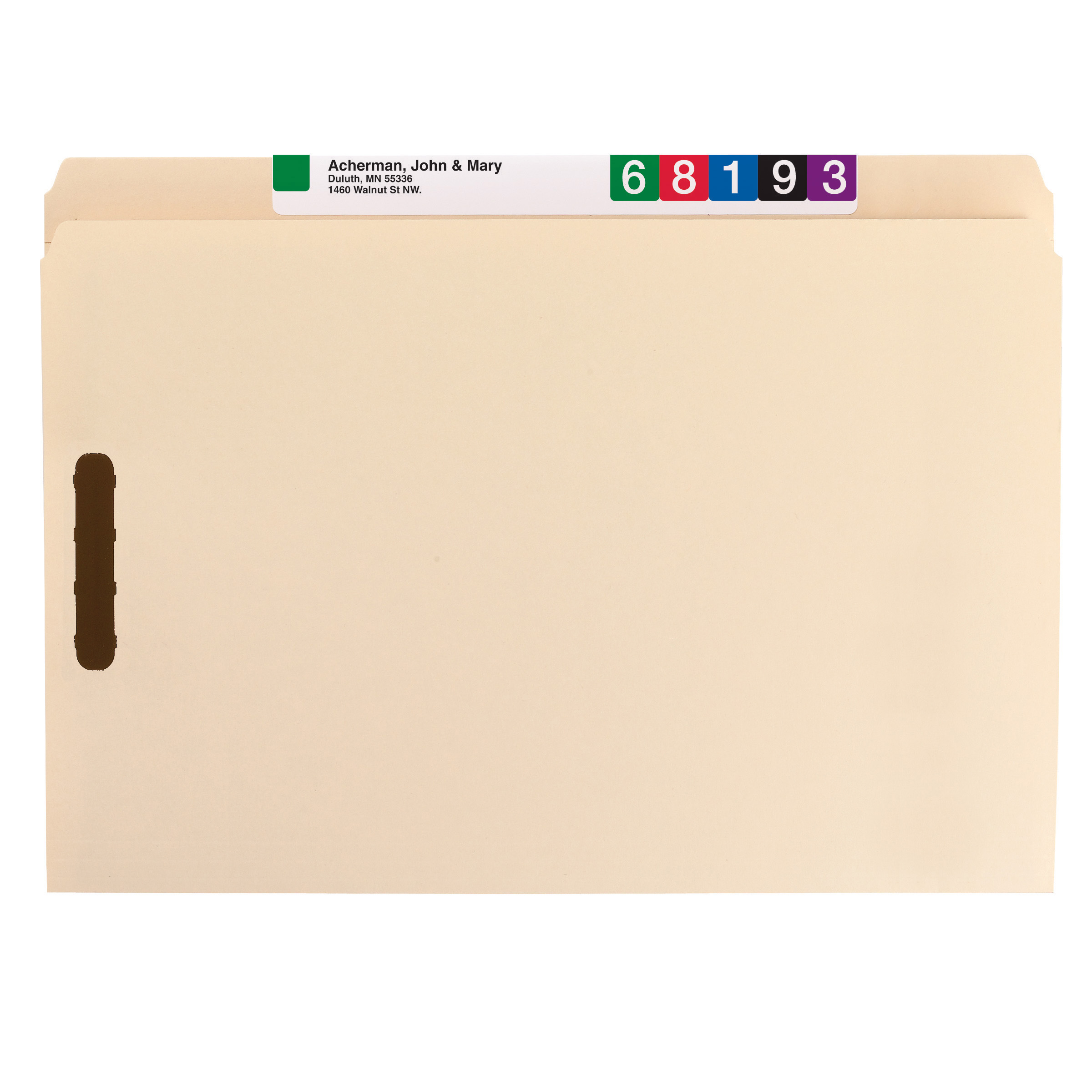 Smead 19513  Fastener File Folder, 2 Fasteners, Straight-Cut  Top Tab, Legal Size, Manila, Total of  250