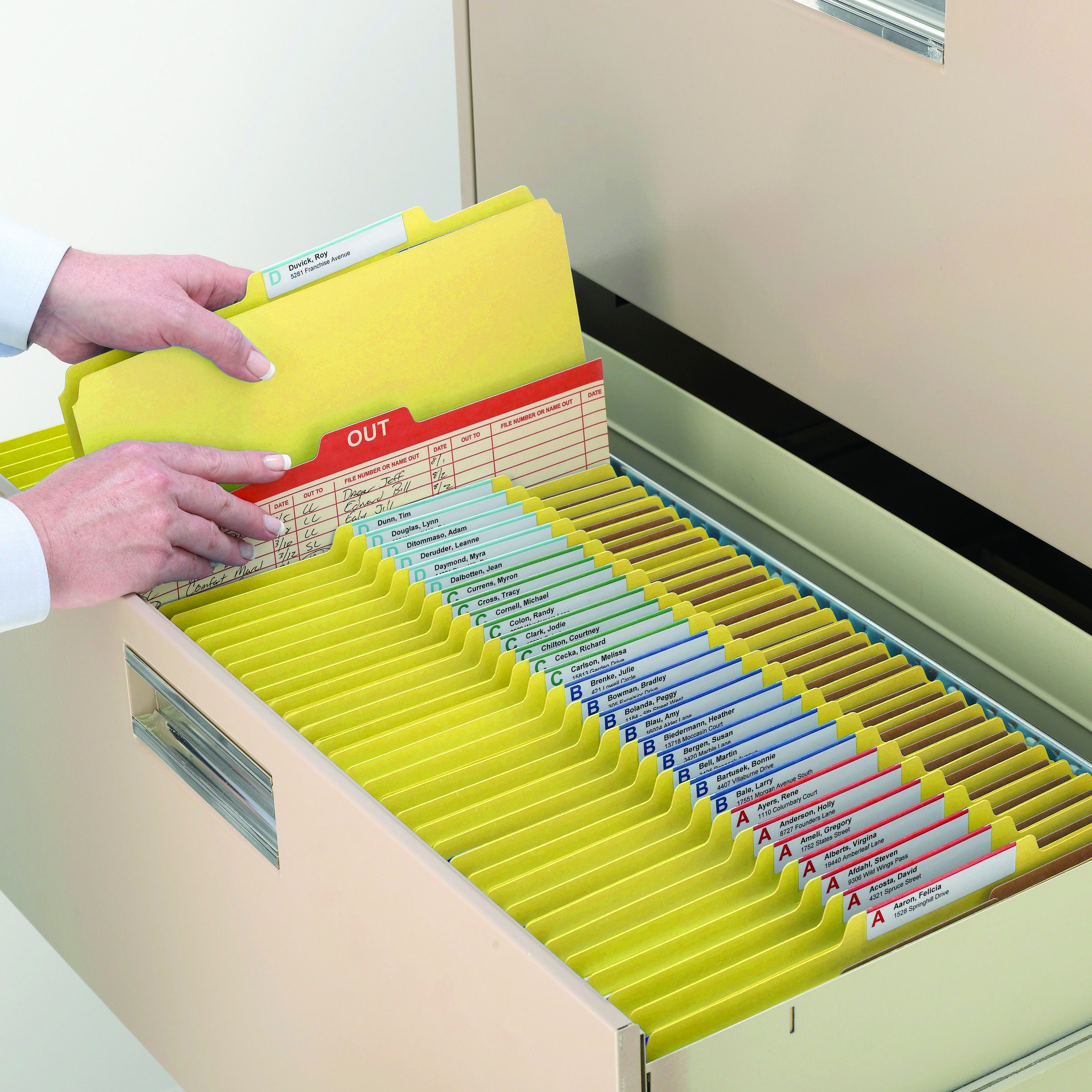 Smead 19084  Pressboard Classification File Folder with Wallet Divider and SafeSHIELD Fasteners, 2 Dividers, Legal Size, Yellow (19084)