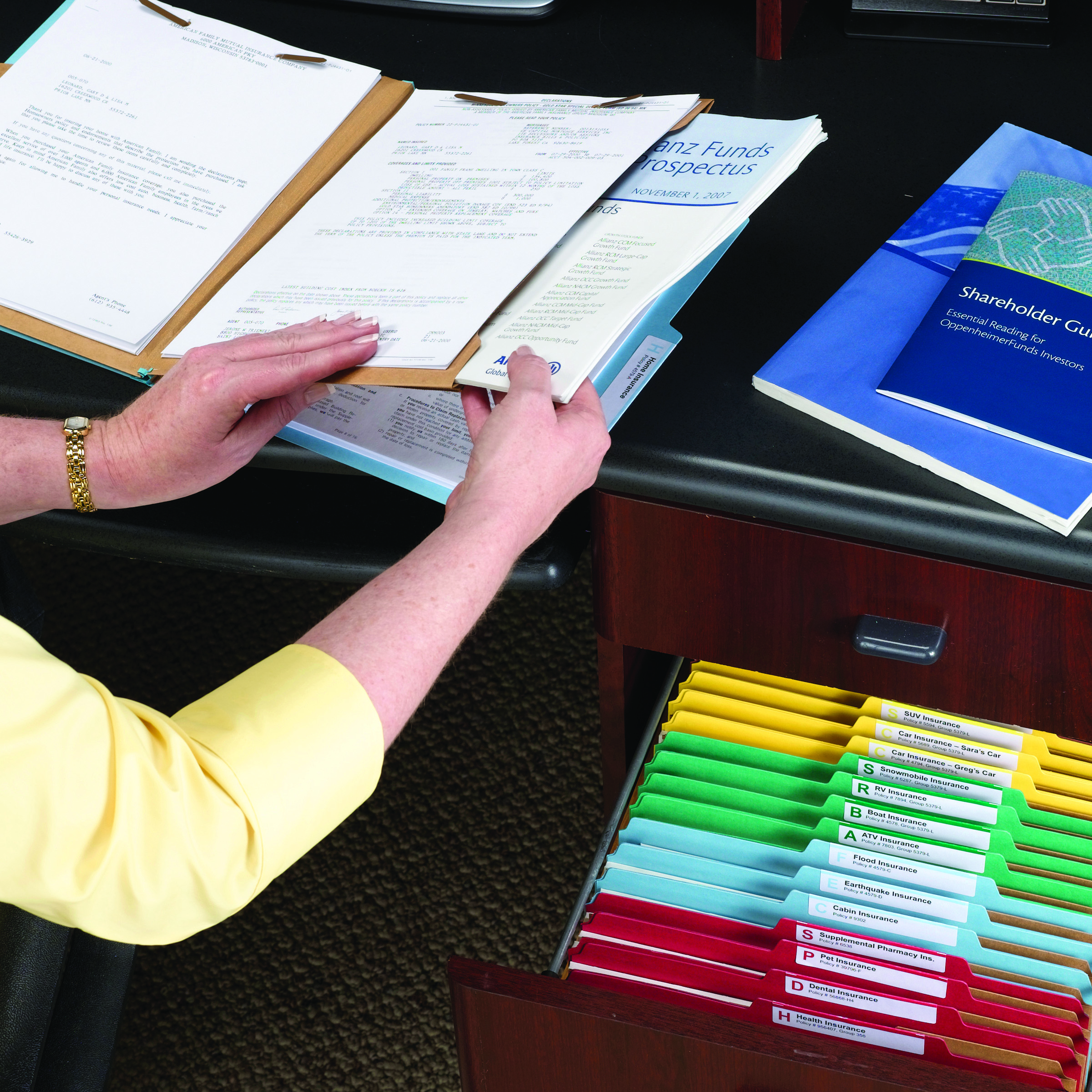 Smead 19082  Pressboard Classification File Folder with Wallet Divider and SafeSHIELD Fasteners, 2 Dividers, Legal Size, Bright Red (19082)