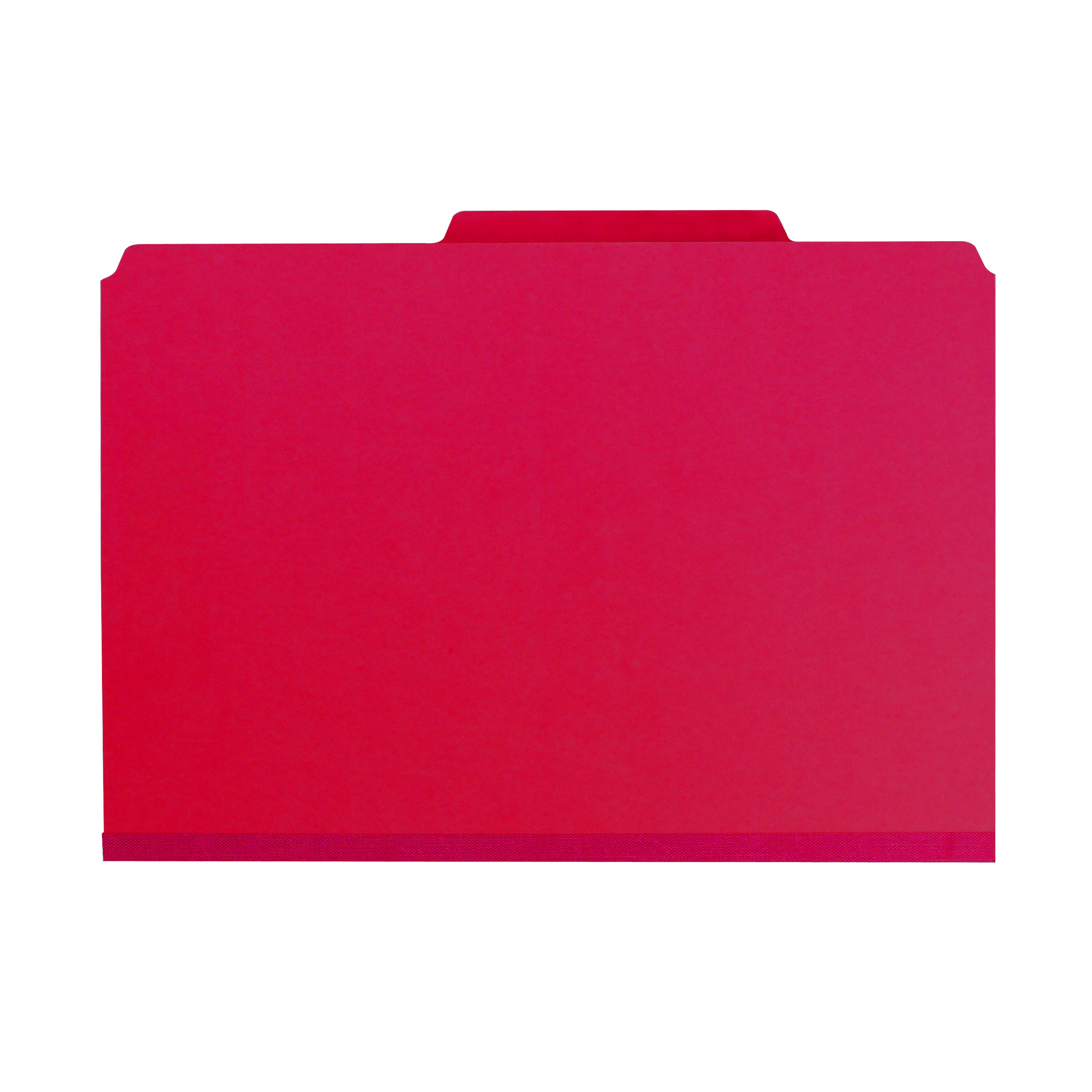 Smead 19082  Pressboard Classification File Folder with Wallet Divider and SafeSHIELD Fasteners, 2 Dividers, Legal Size, Bright Red (19082)
