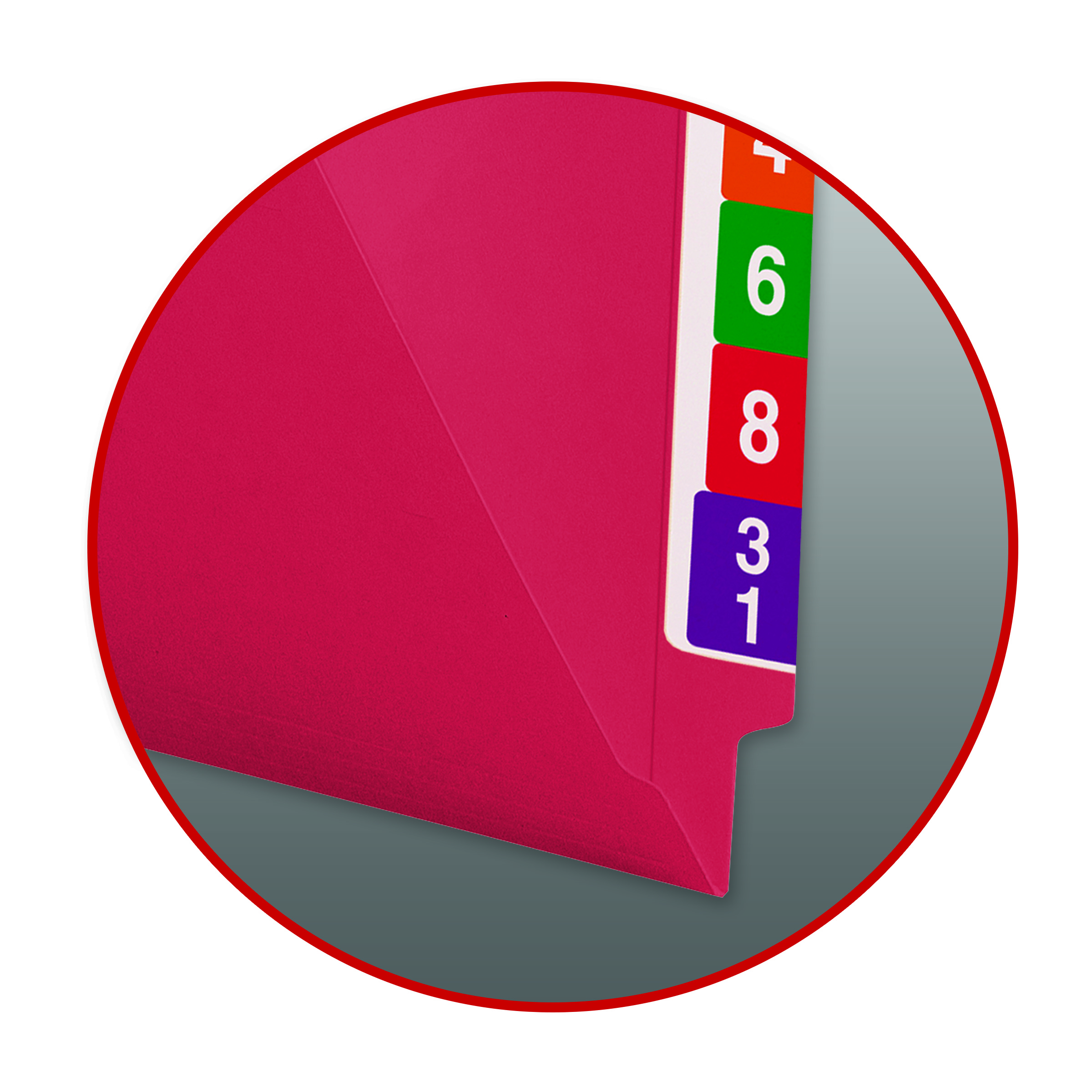 Smead 25710  Colored End Tab File Folder, Shelf-Master Reinforced Straight-Cut Tab, Letter Size, Red, 100 per Box (25710)