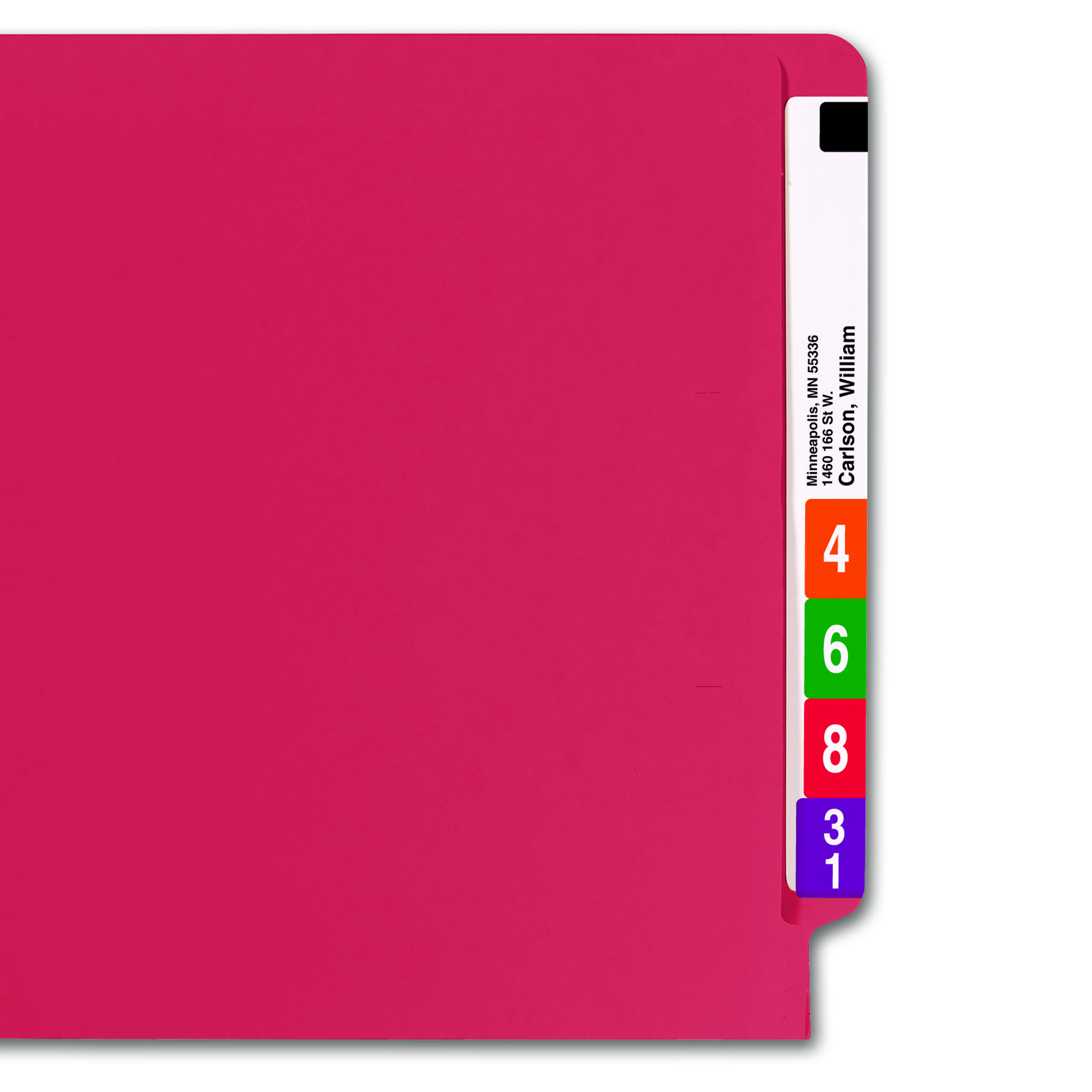 Smead 25710  Colored End Tab File Folder, Shelf-Master Reinforced Straight-Cut Tab, Letter Size, Red, 100 per Box (25710)