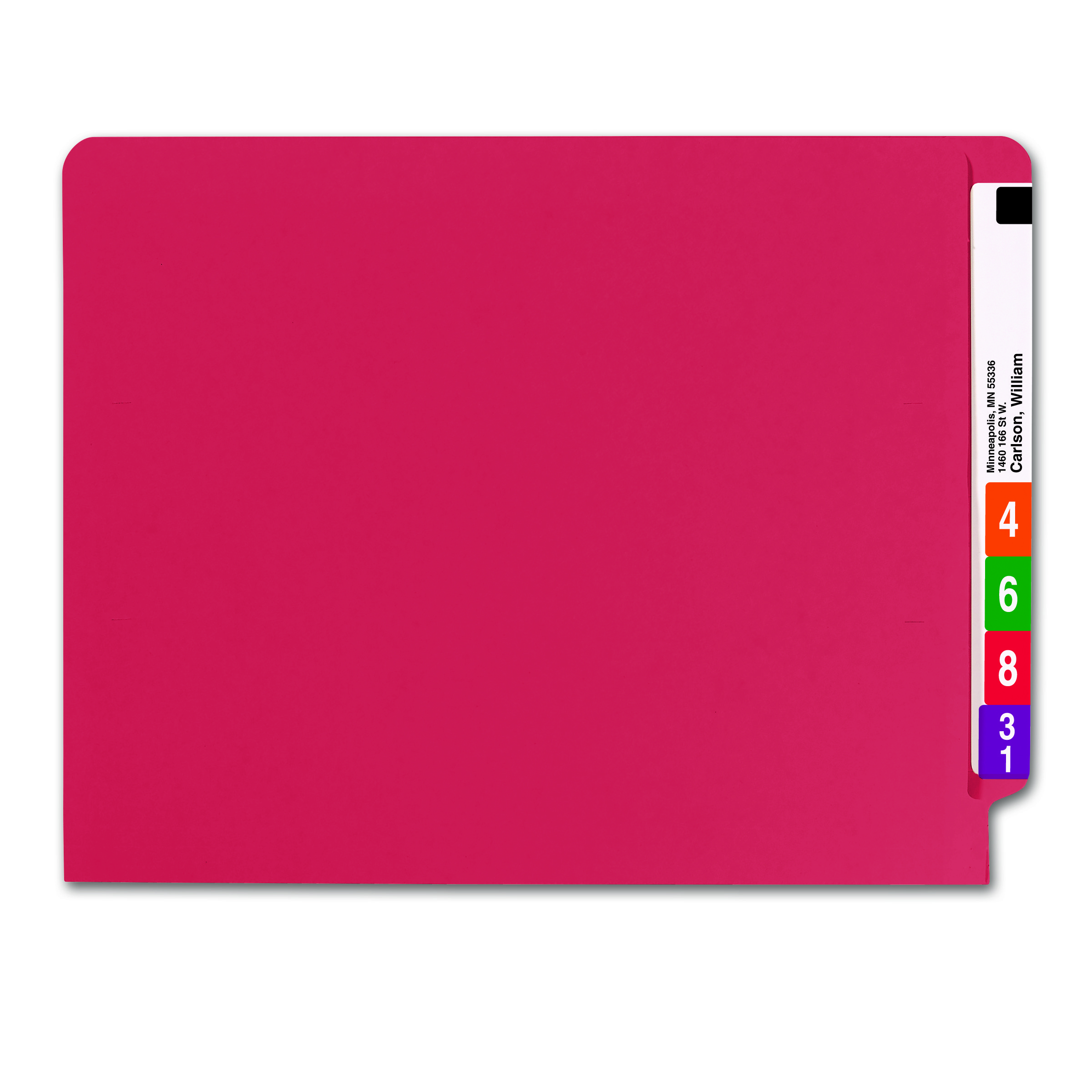 Smead 25710  Colored End Tab File Folder, Shelf-Master Reinforced Straight-Cut Tab, Letter Size, Red, 100 per Box (25710)