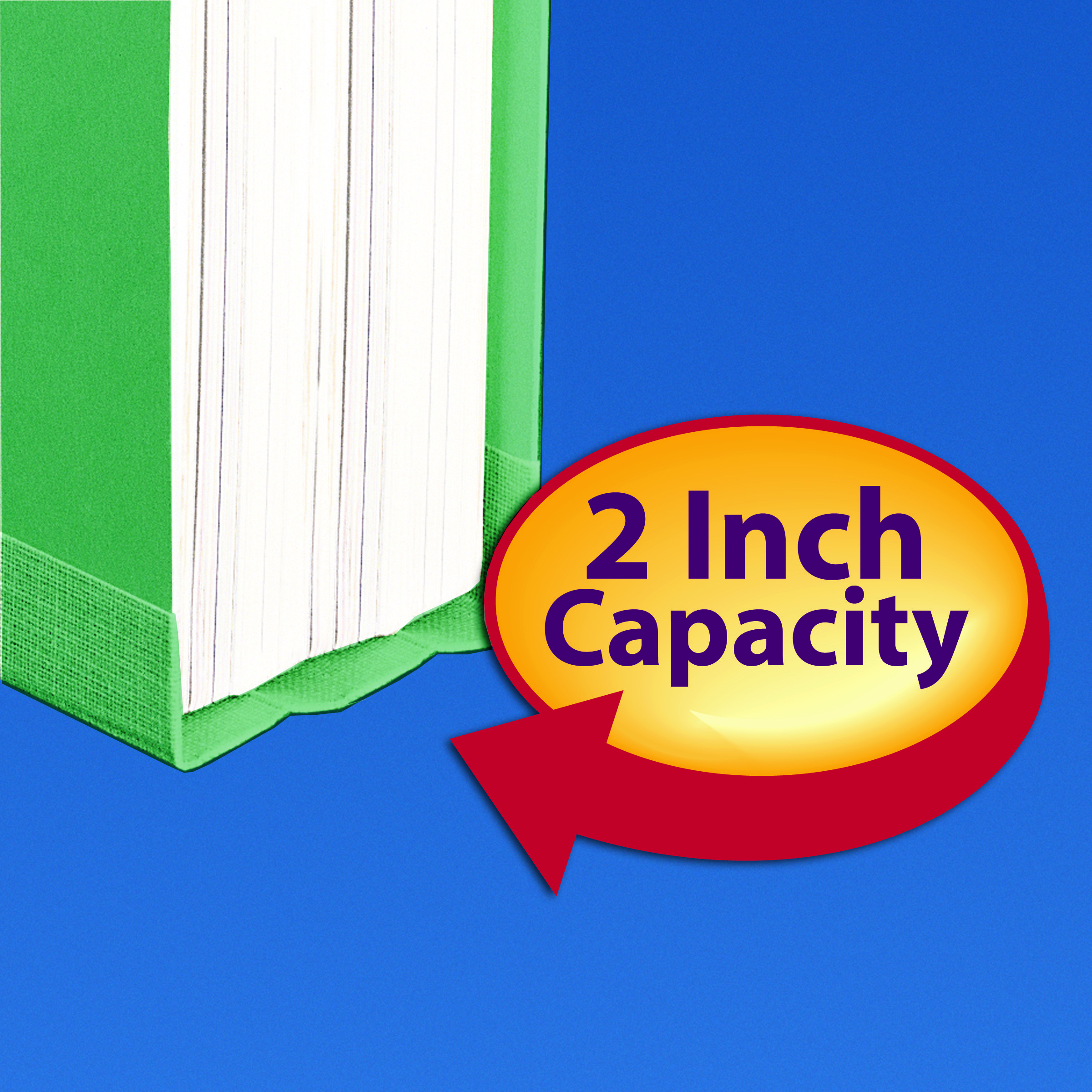 Smead 19938  Pressboard File Folder with SafeSHIELD Fasteners, 2 Fasteners, 1/3-Cut Tab, 2" Expansion, Legal Size, Green, 25 per Box (19938)