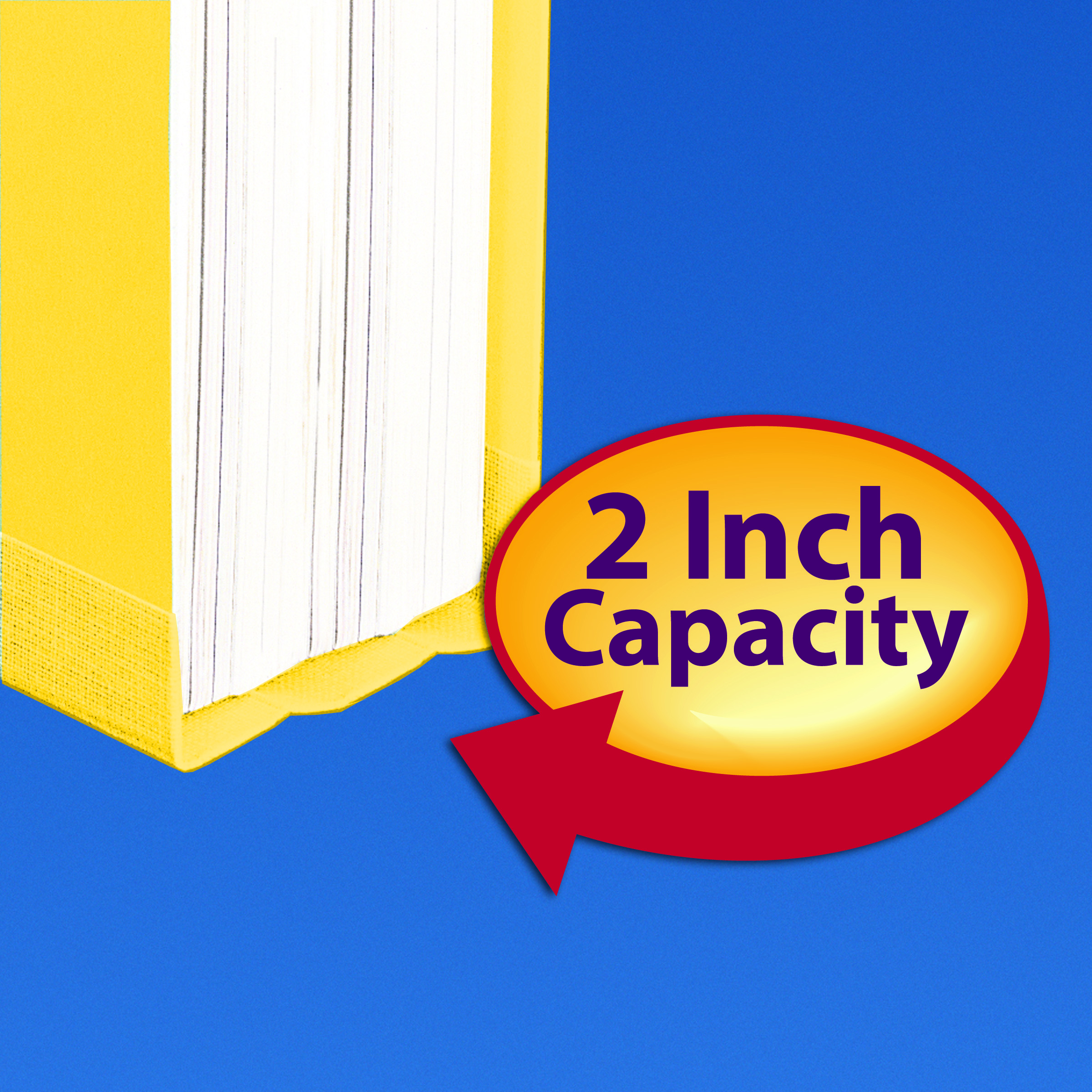 Smead 14939  Pressboard Fastener File Folder with SafeSHIELD Fasteners, 2 Fasteners, 1/3-Cut Tab, 2" Expansion, Letter Size, Yellow (14939) - Total of 125