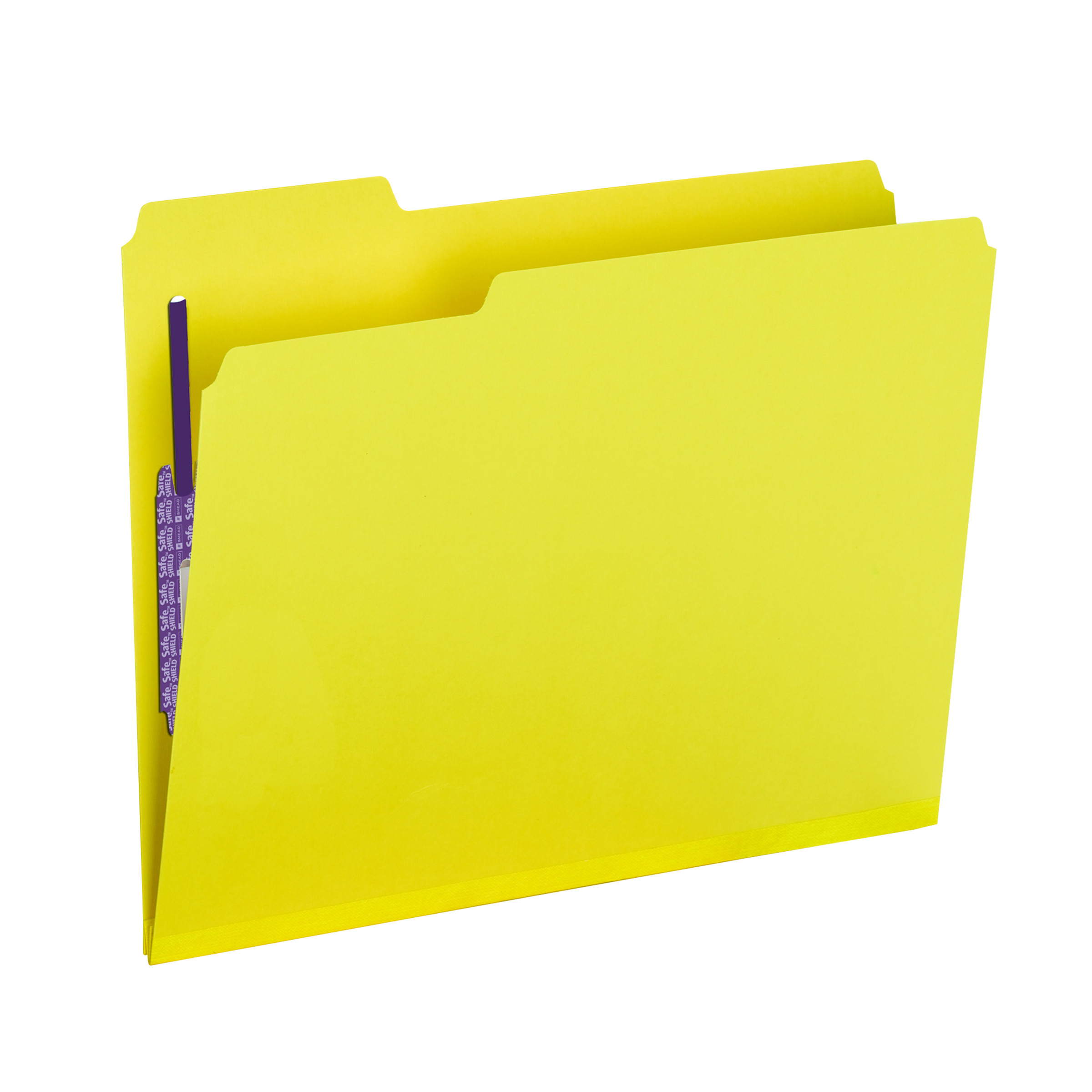 Smead 14939  Pressboard Fastener File Folder with SafeSHIELD Fasteners, 2 Fasteners, 1/3-Cut Tab, 2" Expansion, Letter Size, Yellow (14939) - Total of 125