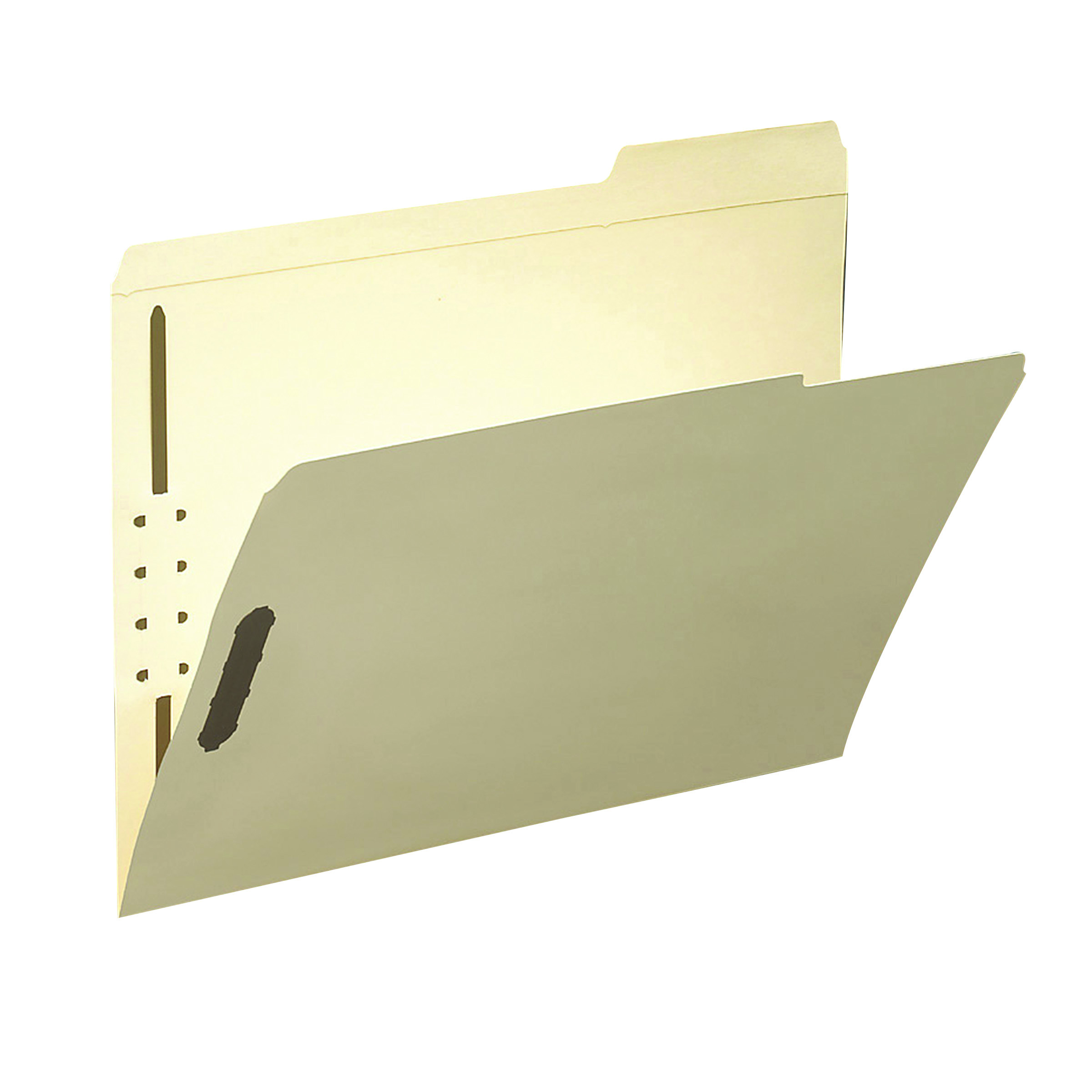 Smead 14538 Top Tab with 2 Embedded Fasteners in Positions 1 & 3, Reinforced 1/3-Cut Tab in Right Position Only, Letter Size, Manila - 50/Box