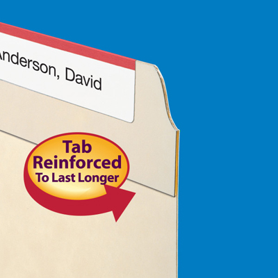 Smead 14537  Top Tab Folder with Embedded Fasteners in Positions 1 & 3  - Reinforced 1/3-Cut  Top Tab in Assorted Positions, Letter Size, 11 Pt. Manila, Total of 250