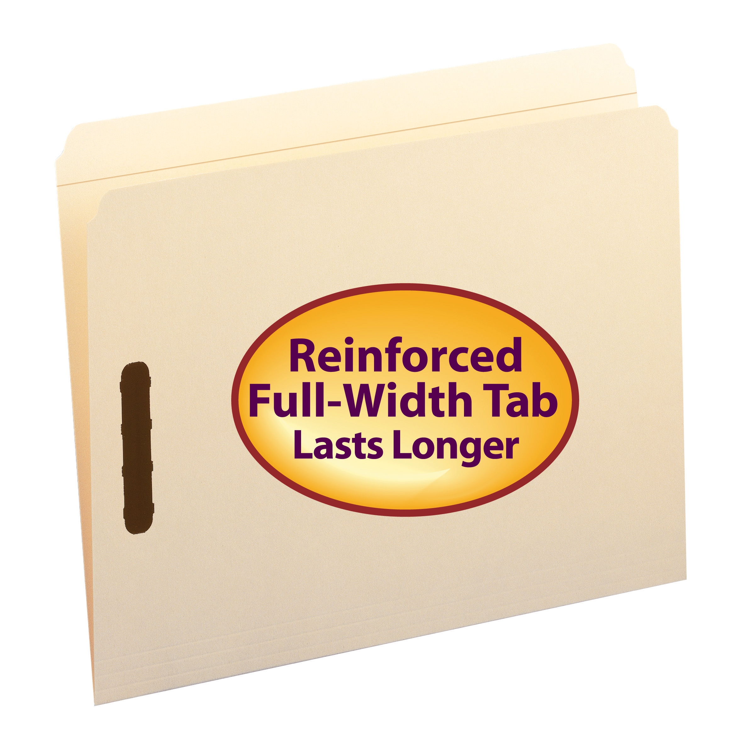 Smead 14513  Fastener File Folder, 2 Fasteners in Positions 1 & 3, Reinforced Straight-Cut Tab, Letter Size, 11 Pt. Manila (14513) - Carton of 250