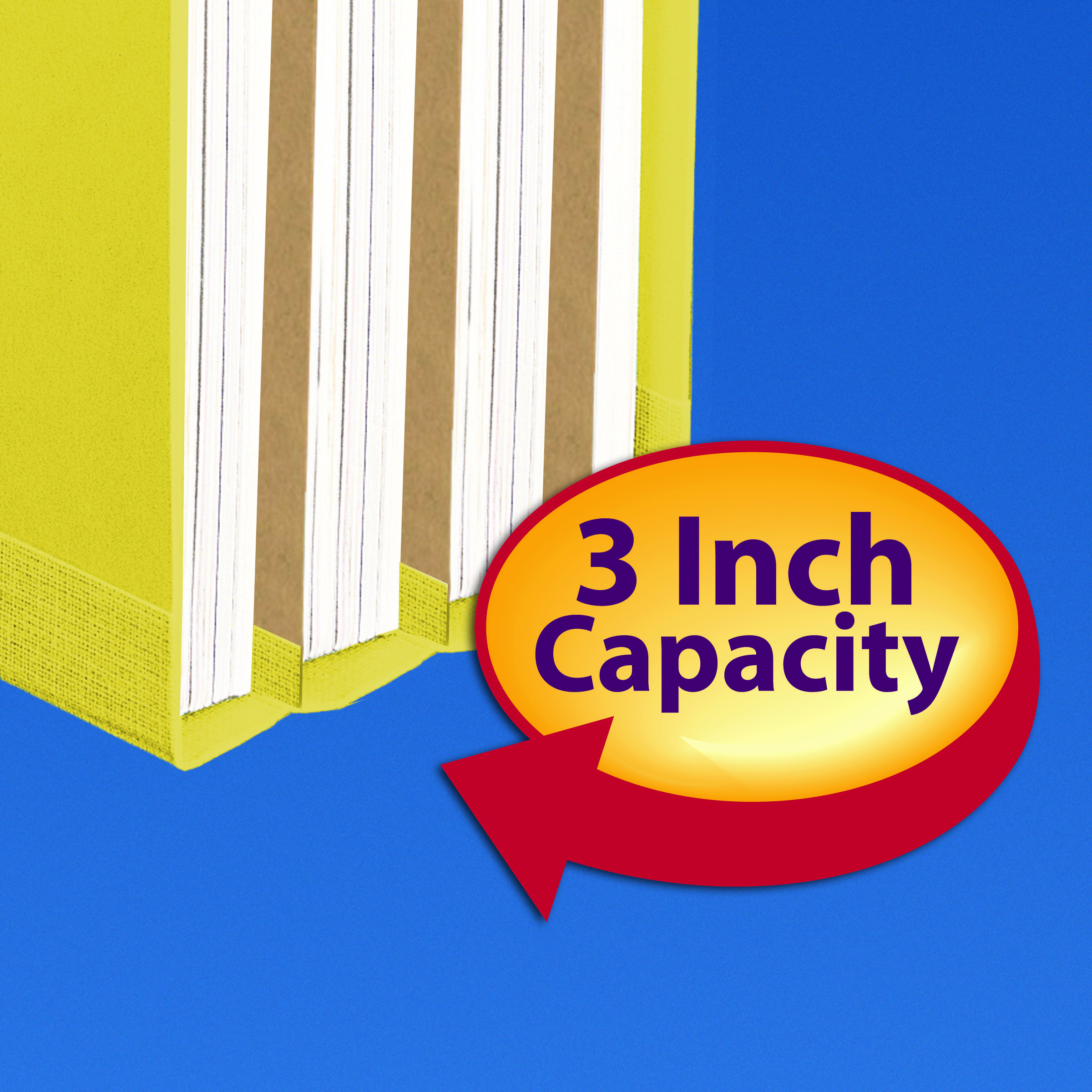 Smead 14098  Pressboard Classification File Folder with SafeSHIELD Fasteners, 3 Dividers, 3" Expansion, Letter Size, Yellow (14098)