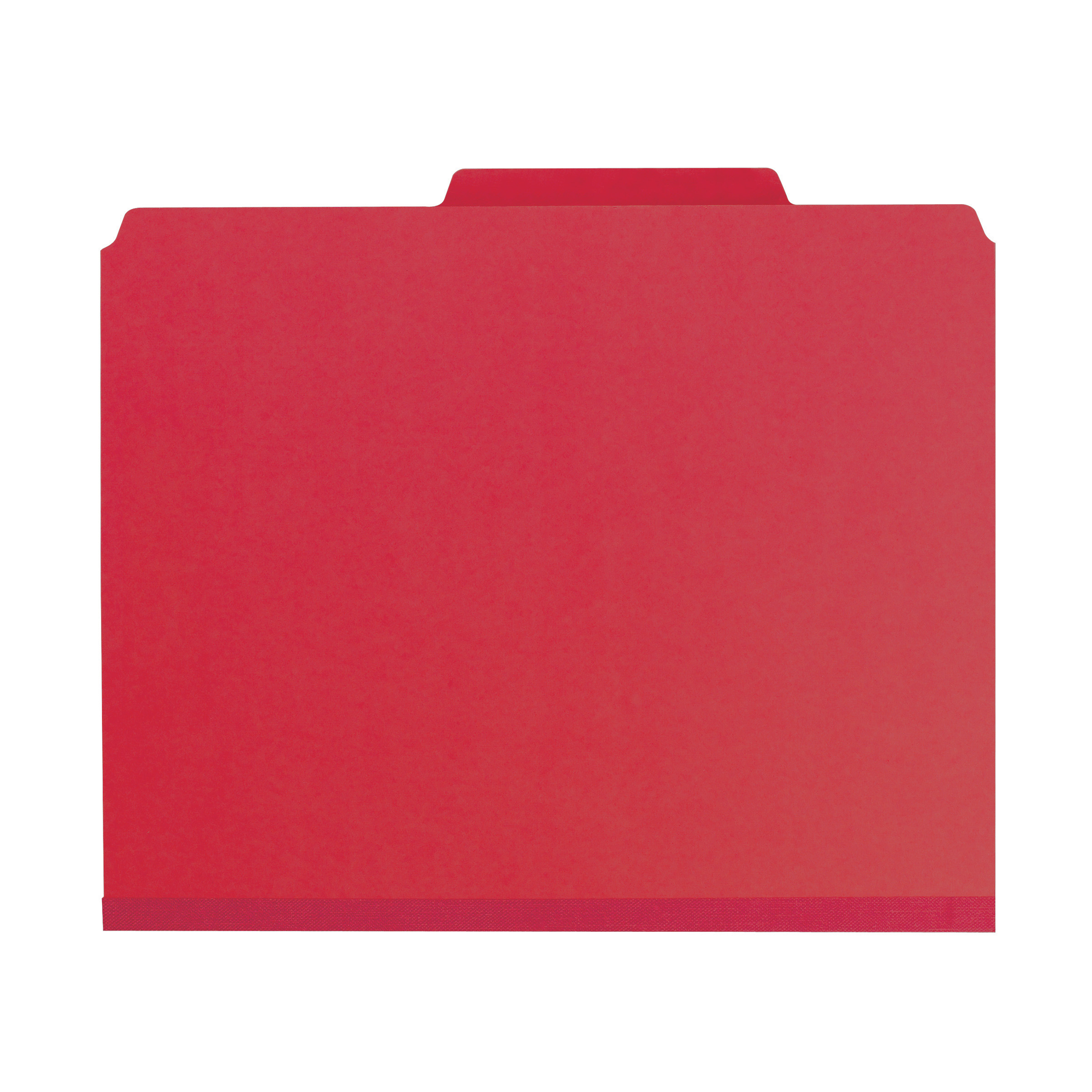 Smead 14082  Pressboard Classification Folder with Pocket Divider and SafeSHIELD Fasteners, 2 Dividers, 2" Expansion, Bright Red (14082)