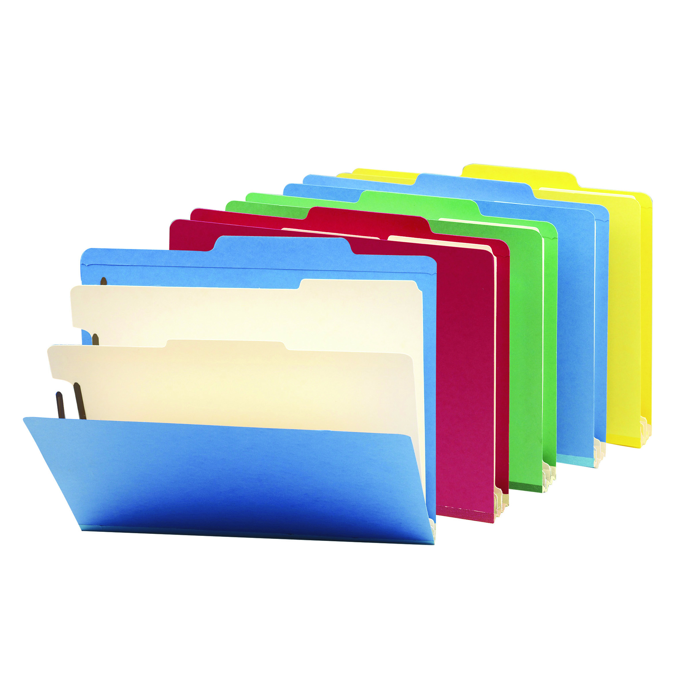 Smead 14003  Classification File Folder, 2 Divider, 2" Expansion, Letter Size, Red, Total of 50