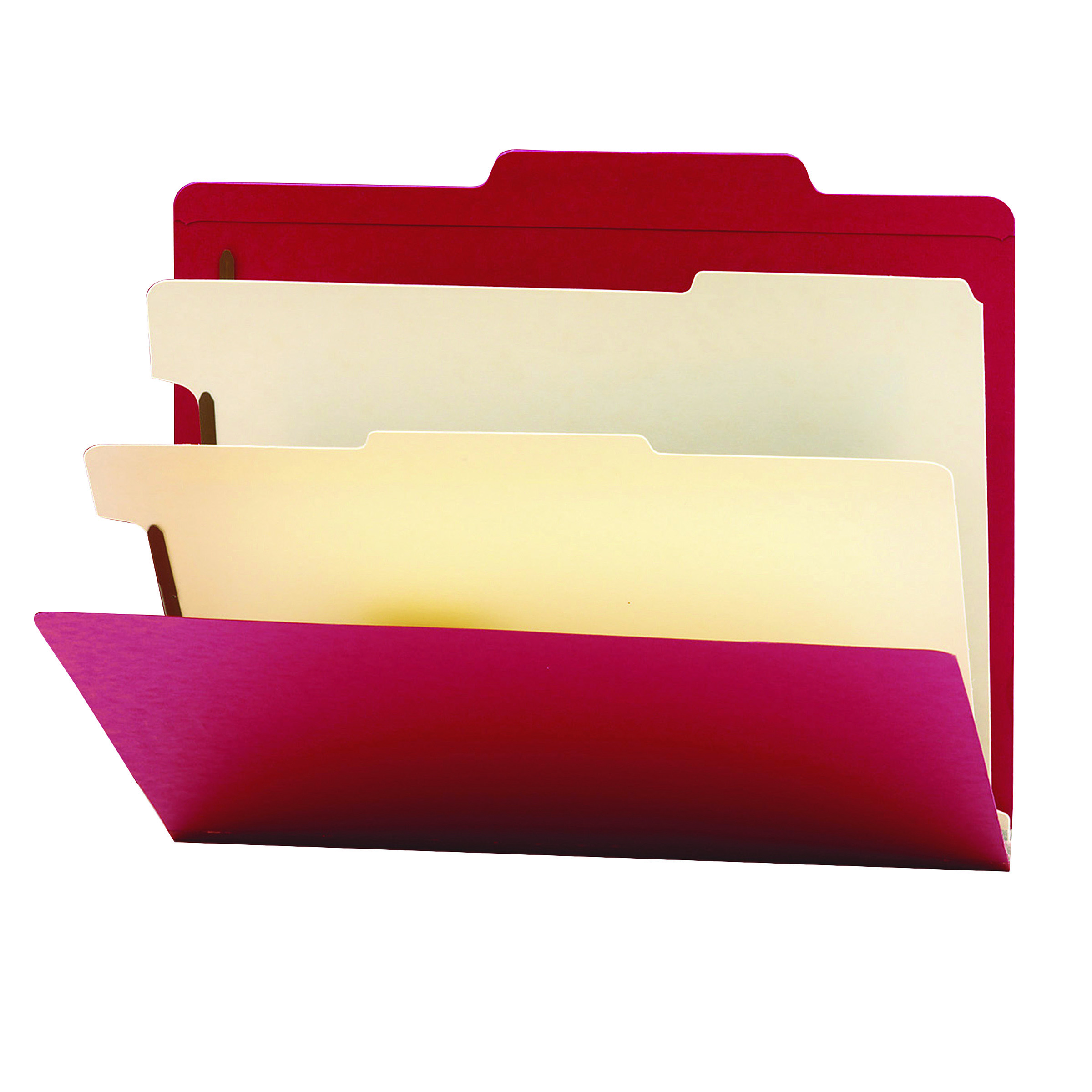 Smead 14003  Classification File Folder, 2 Divider, 2" Expansion, Letter Size, Red, Total of 50