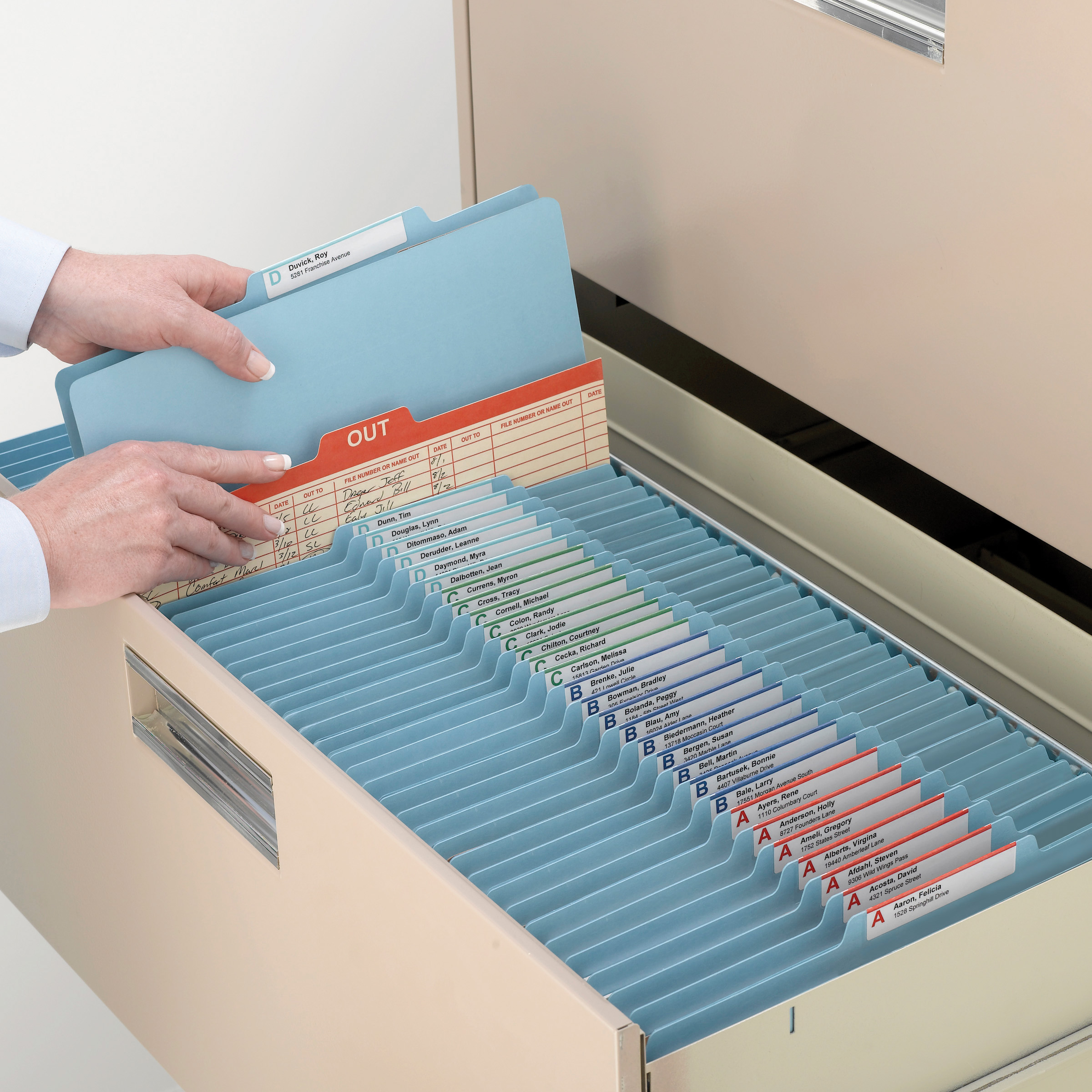 Smead 13701  Classification File Folder, 1 Divider, 2" Expansion, Letter Size, Blue, Total of 50