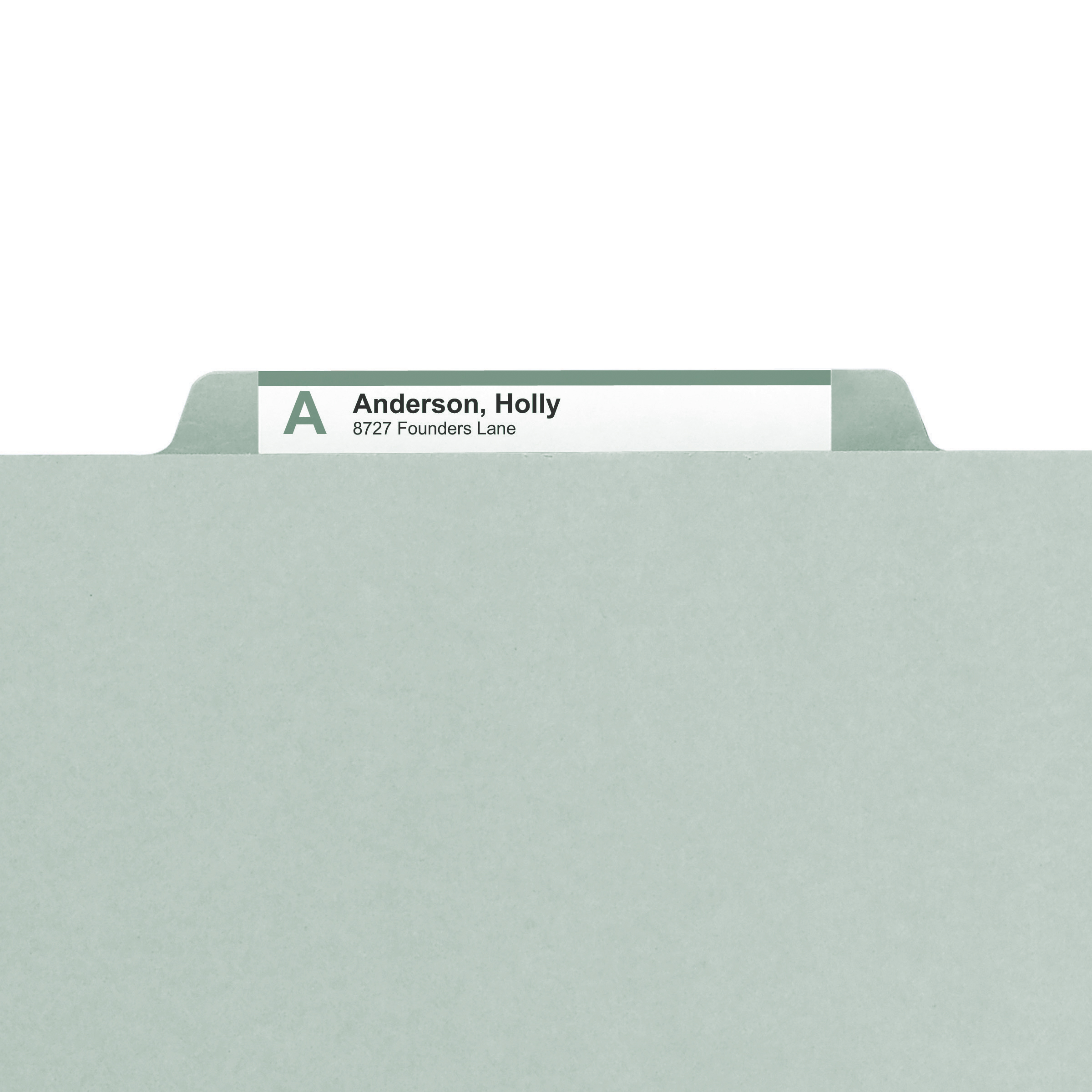 Smead 13230  Pressboard File Folder, 1/3-Cut Tab, 1" Expansion, Letter Size, Gray/Green, Total of 125
