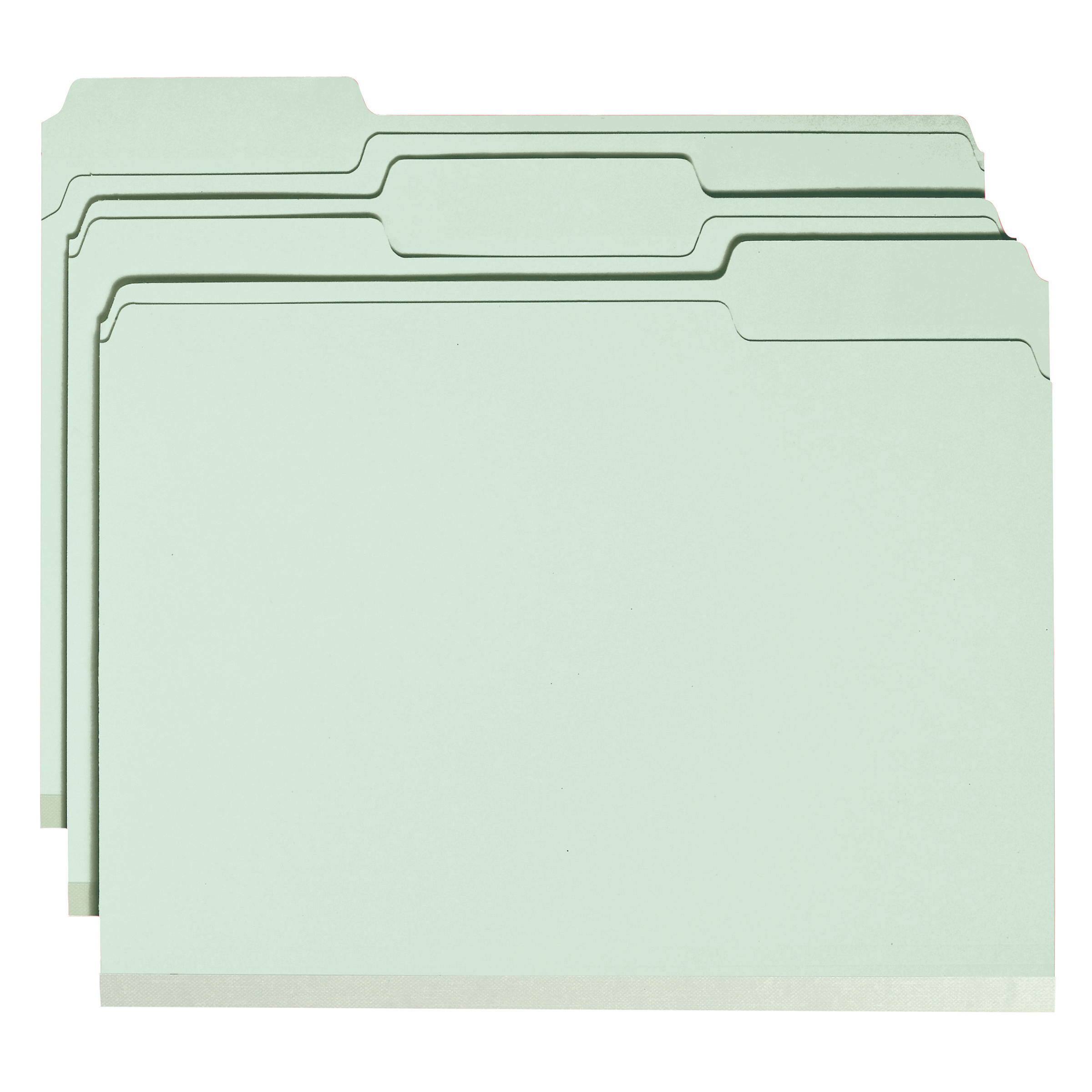 Smead 13230  Pressboard File Folder, 1/3-Cut Tab, 1" Expansion, Letter Size, Gray/Green, Total of 125