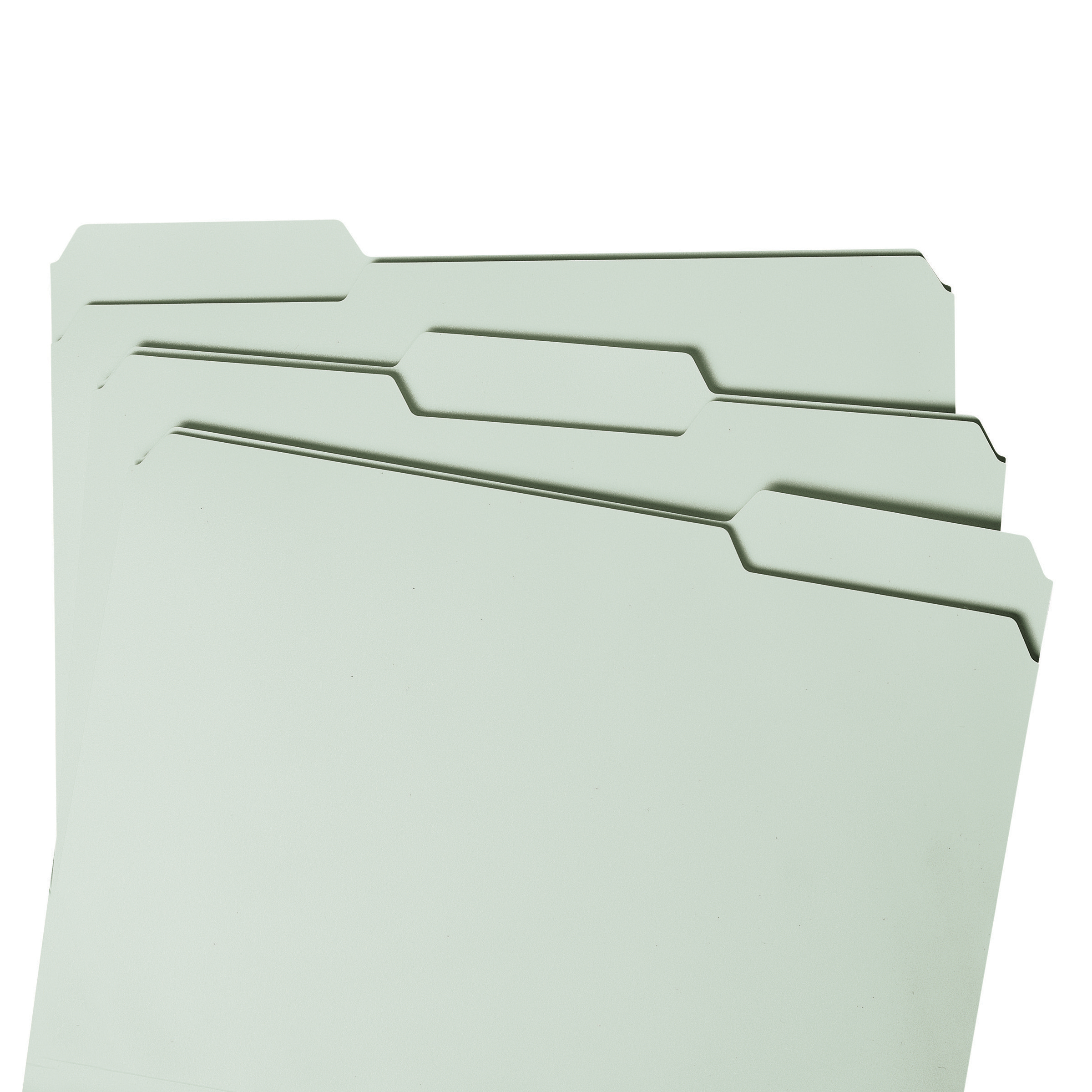 Smead 13230  Pressboard File Folder, 1/3-Cut Tab, 1" Expansion, Letter Size, Gray/Green, Total of 125