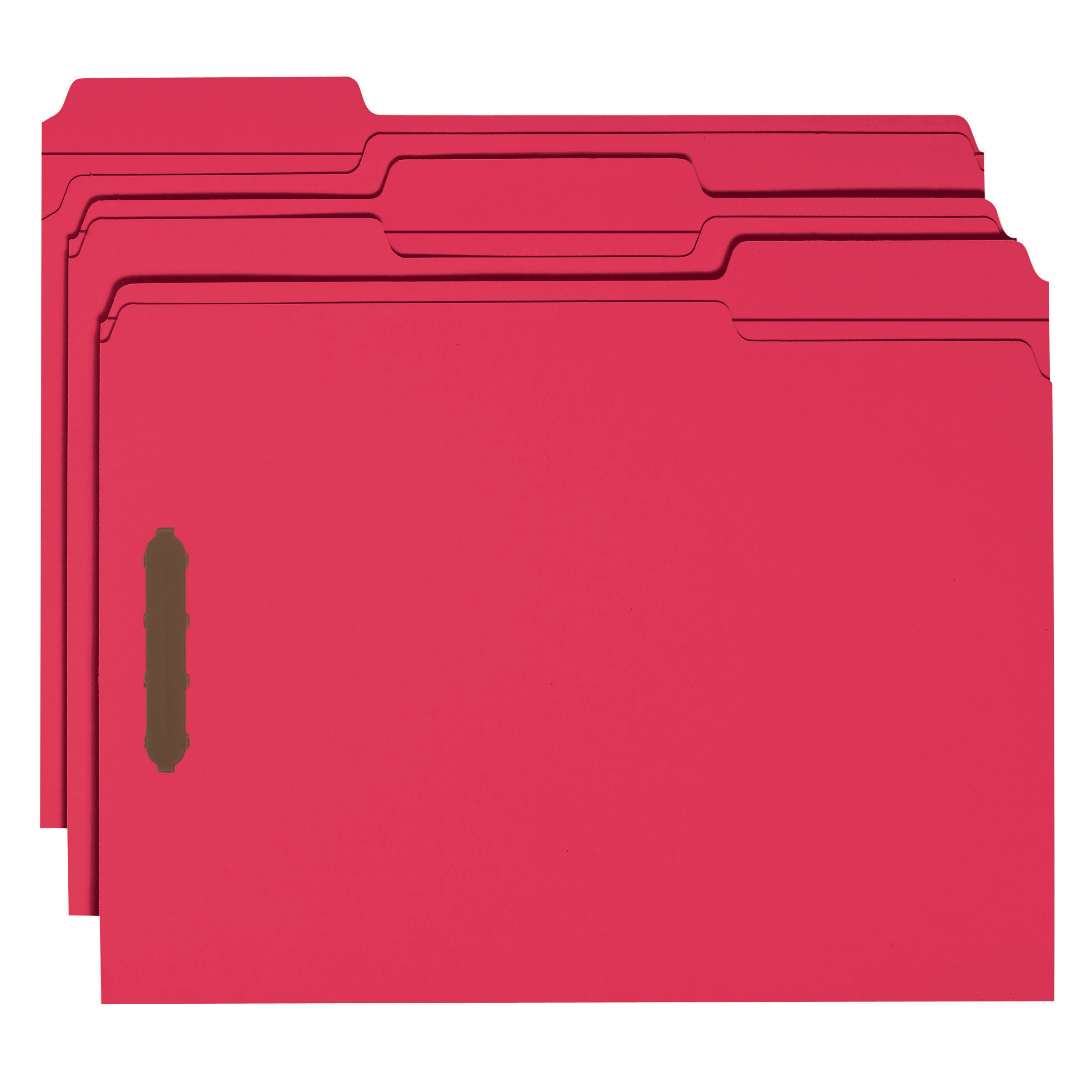 Smead 12740  Fastener File Folder, 2 Fasteners, Reinforced 1/3-Cut Tab, Letter Size, Red,  Total of 250