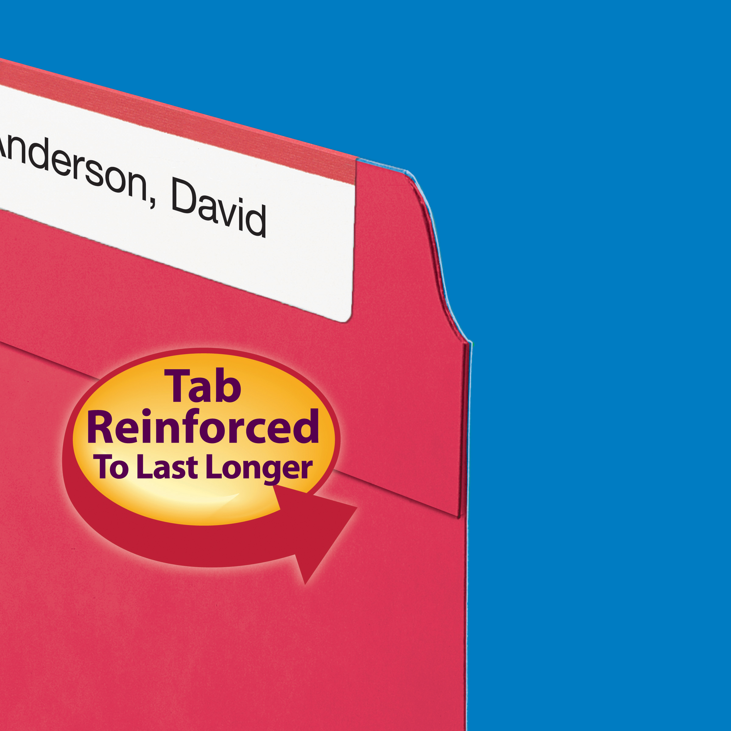 Smead 12740  Fastener File Folder, 2 Fasteners, Reinforced 1/3-Cut Tab, Letter Size, Red,  Total of 250