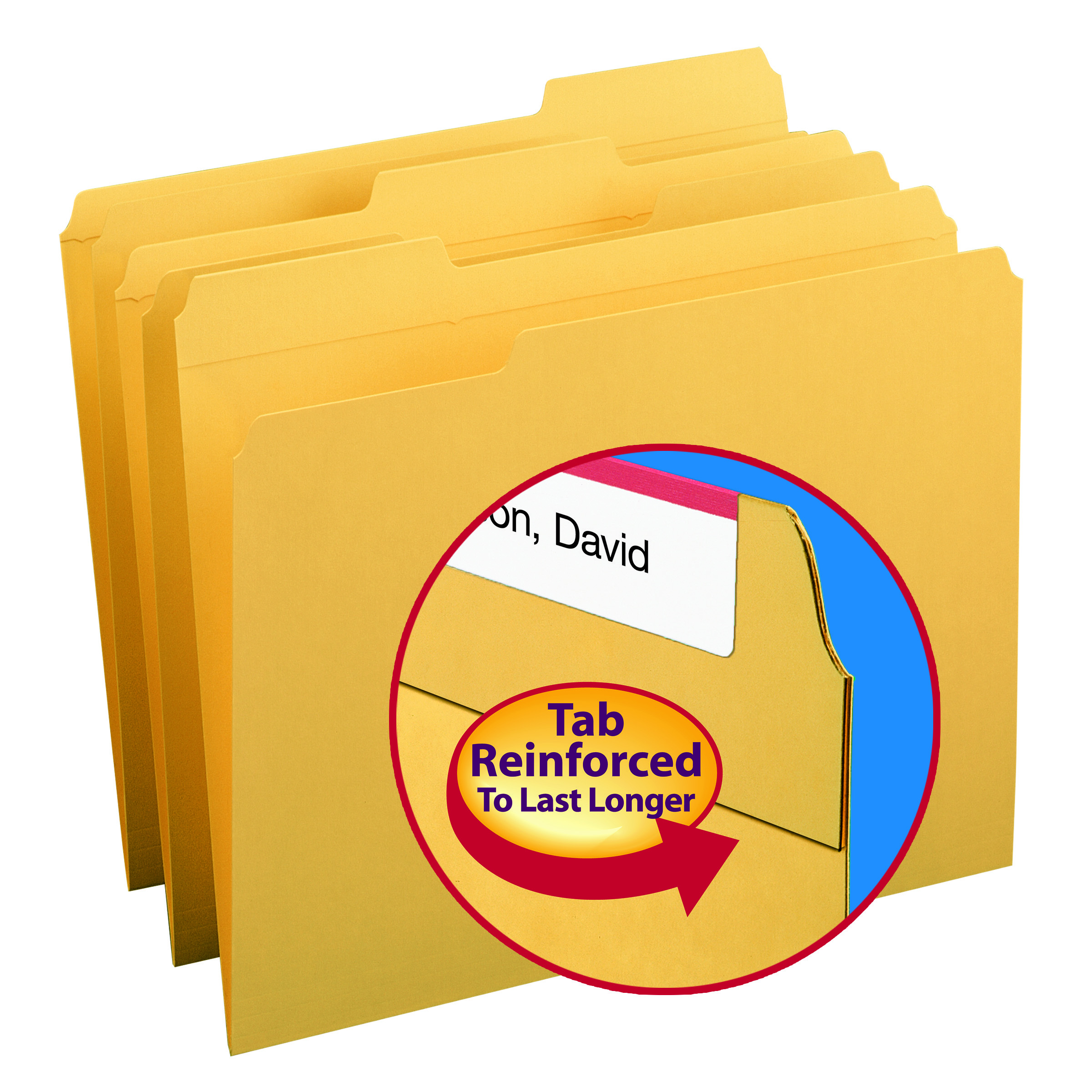 Smead 12234  File Folder, Reinforced 1/3-Cut Tab, Letter Size, Goldenrod, Total of 500