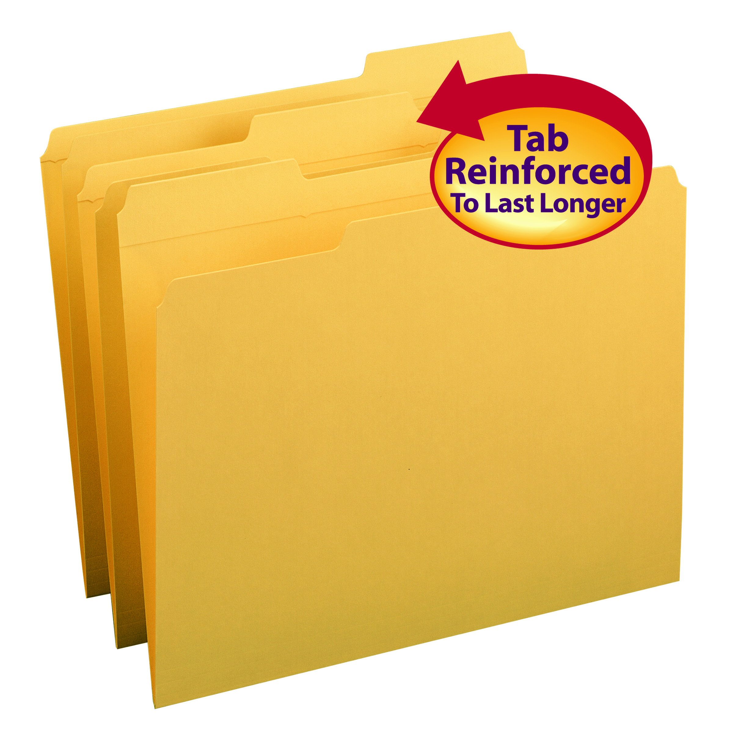 Smead 12234  File Folder, Reinforced 1/3-Cut Tab, Letter Size, Goldenrod, Total of 500