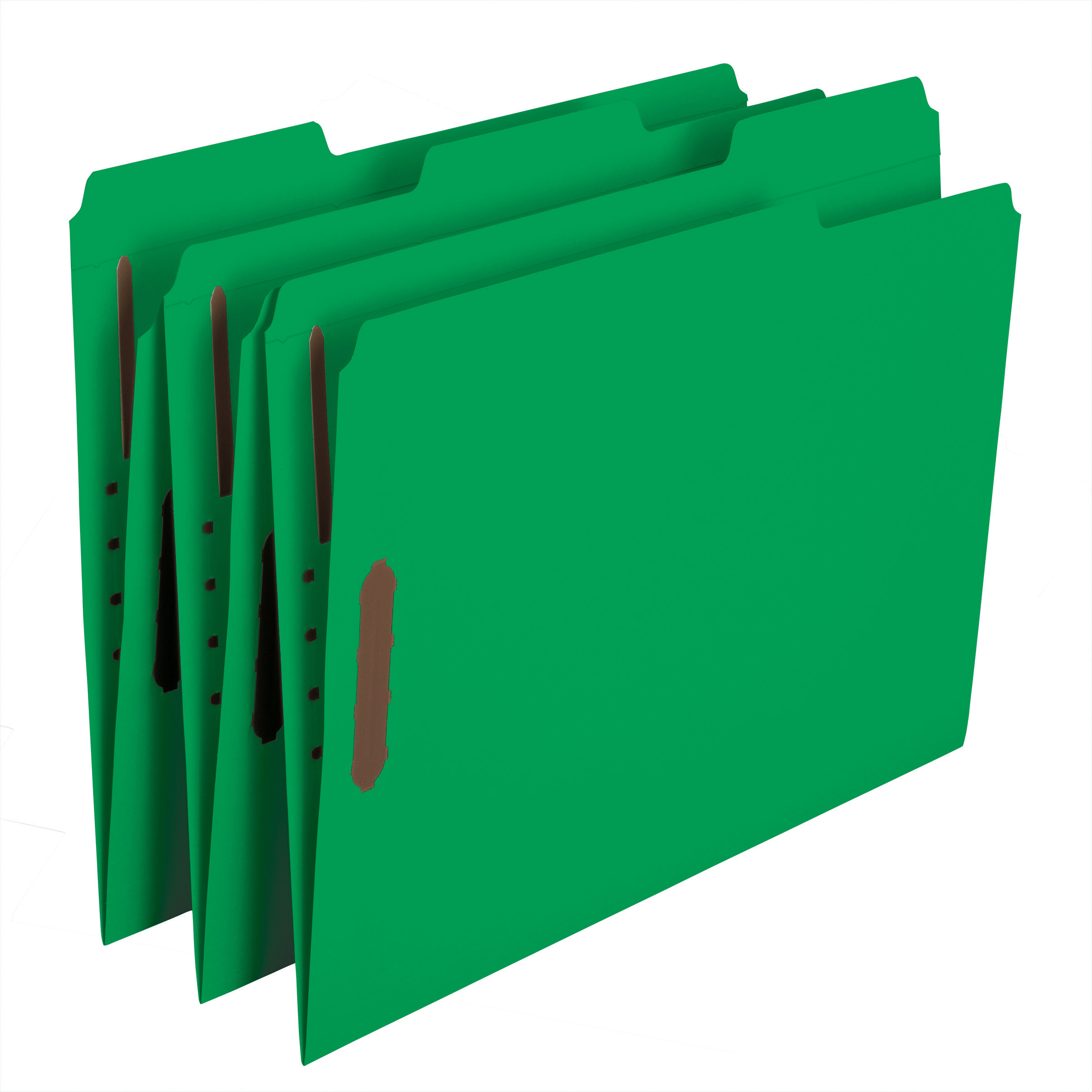 Smead 12140  Fastener File Folder, 2 Fasteners, Reinforced 1/3-Cut Tab, Letter Size, Green,  Total of 250