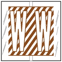 Tabbies Alphabetic Labels - 12100 Series (Rolls) "W"- Brown - 500/Roll