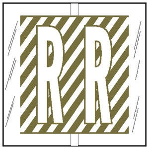 Tabbies Alphabetic Labels - 12100 Series - Letter  "R"- Gold - 500/Roll
